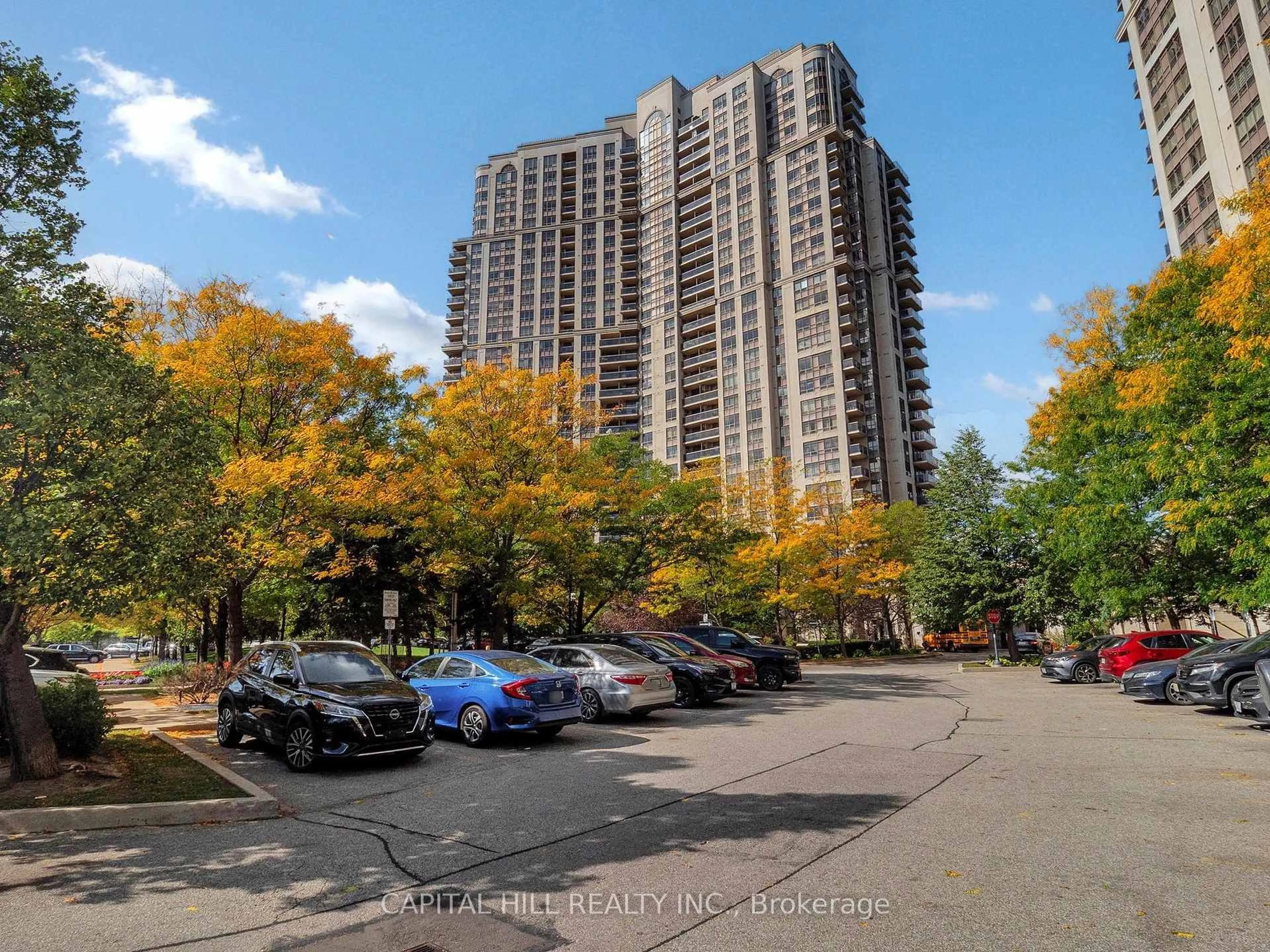 A pic from outside/outdoor area/front of a property/back of a property/a pic from drone, city buildings view from balcony for 710 Humberwood Blvd #312, Toronto Ontario M9W 7J5