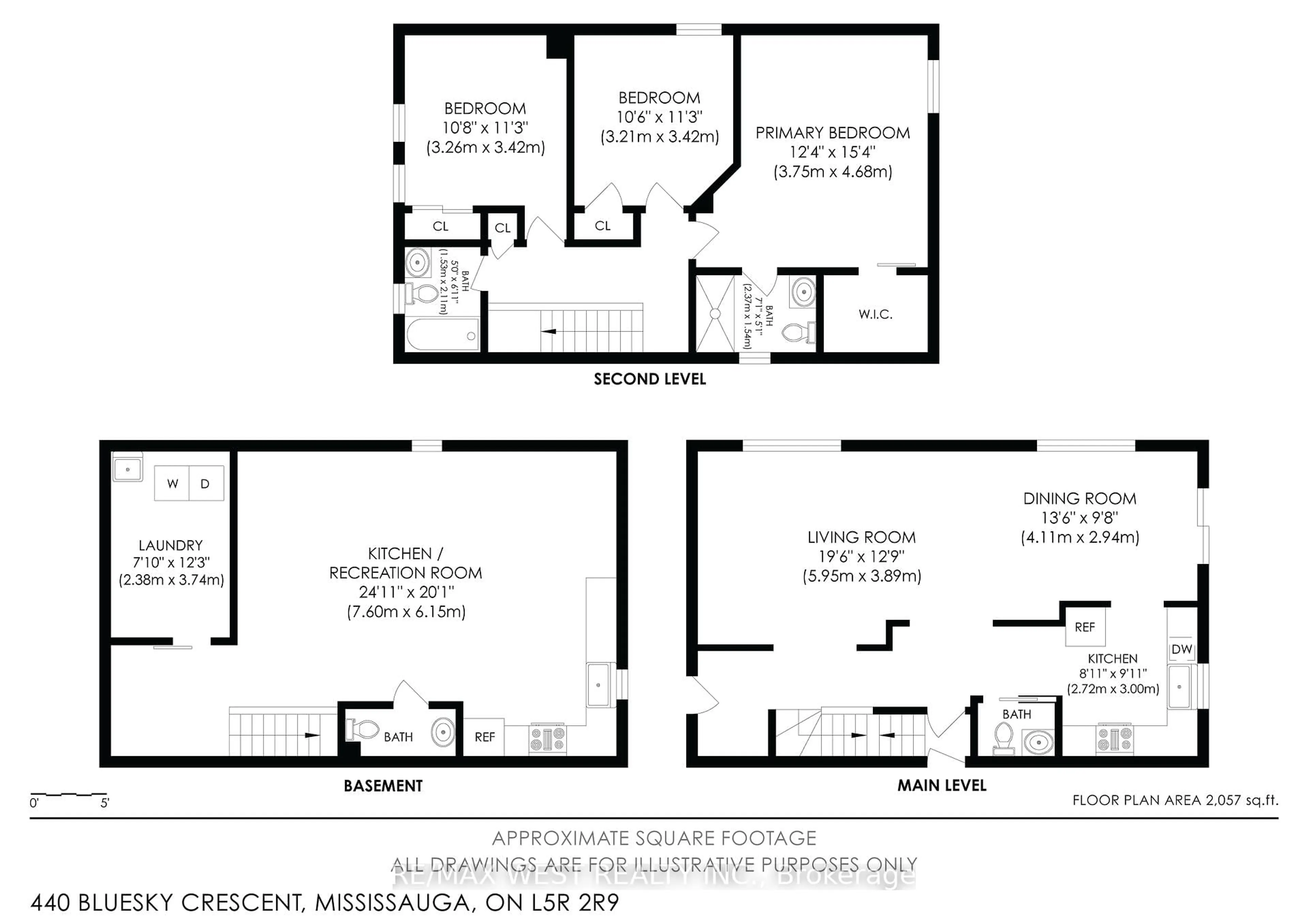 Floor plan for 440 BLUESKY Cres, Mississauga Ontario L5R 2R9