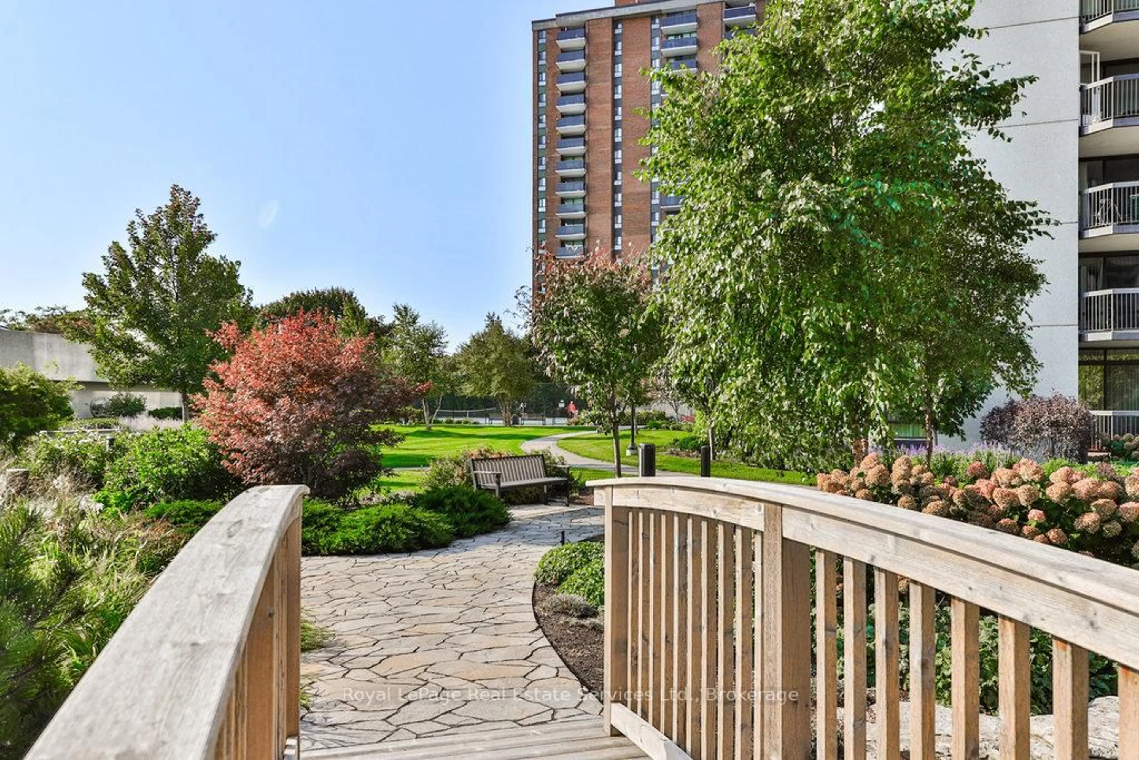 Patio, city buildings view from balcony for 2170 Marine Dr #701, Oakville Ontario L6L 5V1