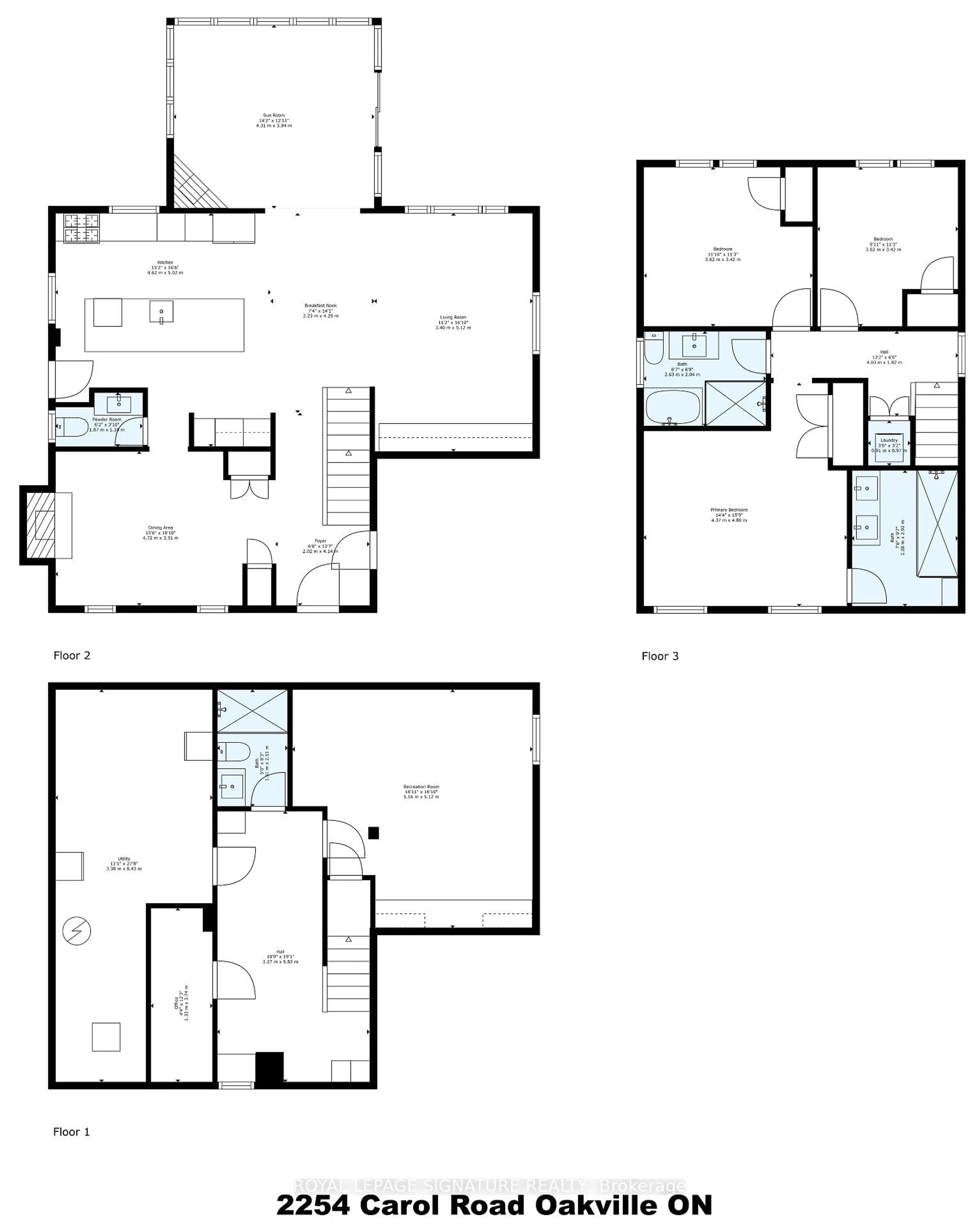 Floor plan for 2254 Carol Rd, Oakville Ontario L6J 5L1