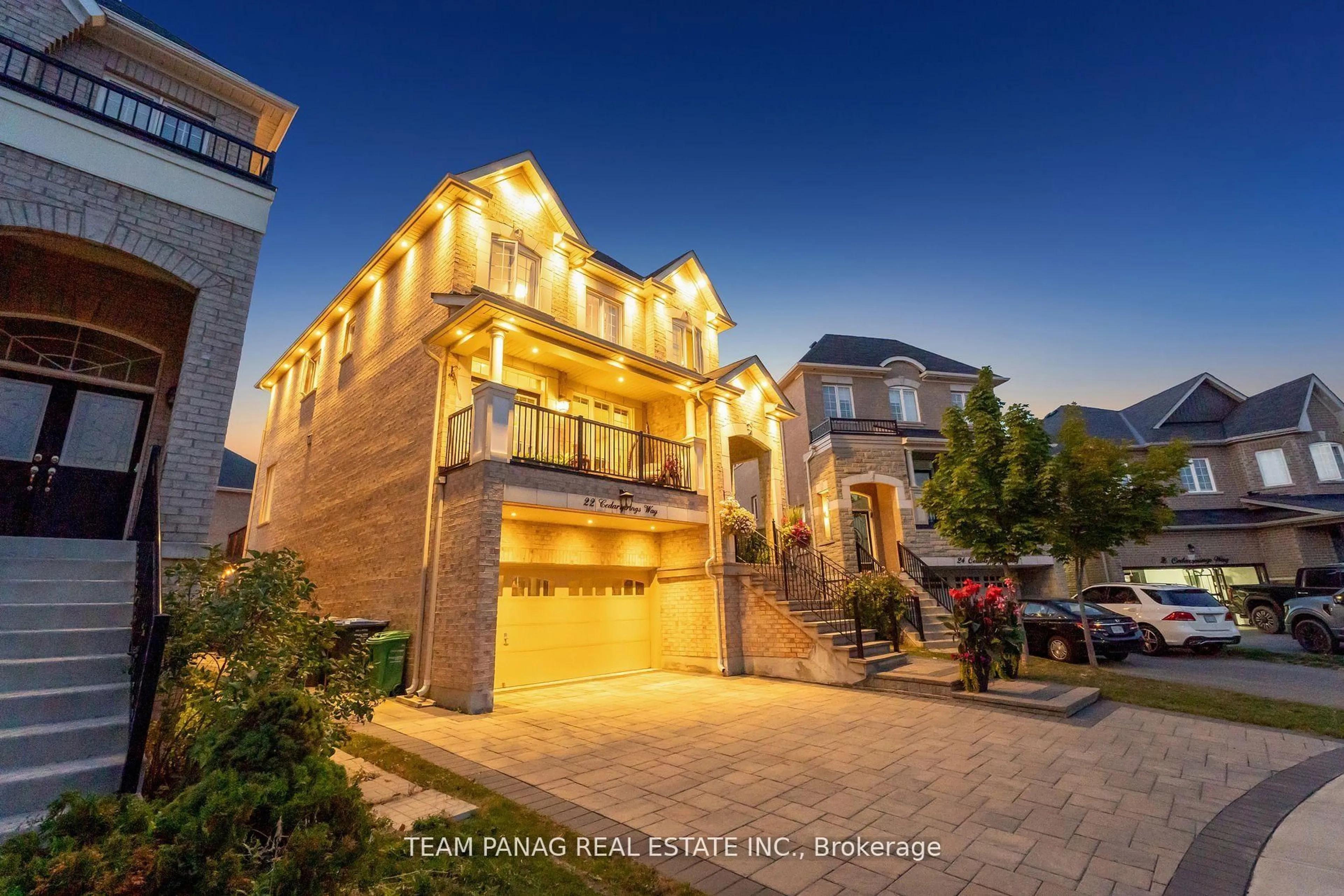 Home with brick exterior material, street for 22 Cedarsprings Way, Brampton Ontario L6R 0W1