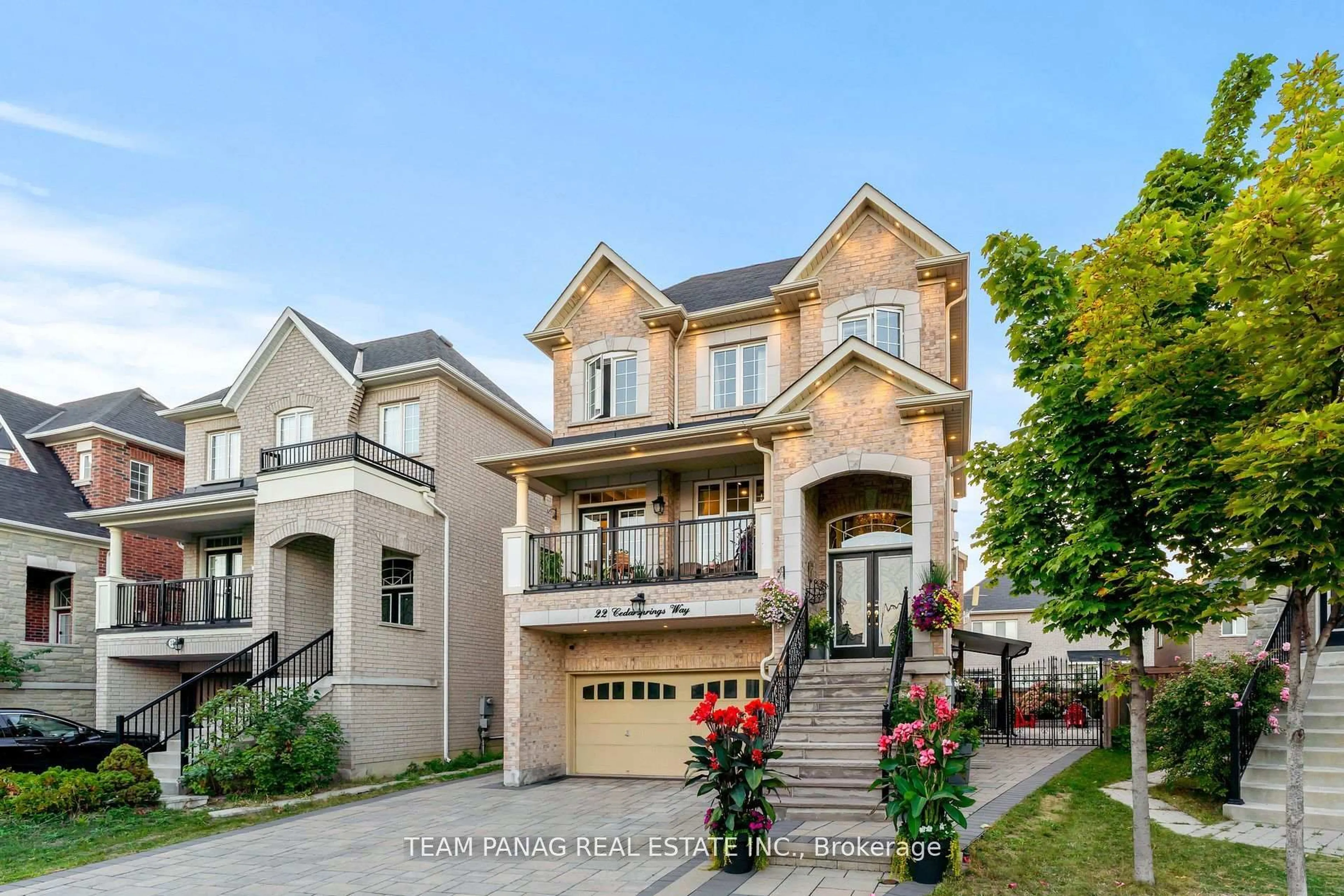 Home with brick exterior material, street for 22 Cedarsprings Way, Brampton Ontario L6R 0W1