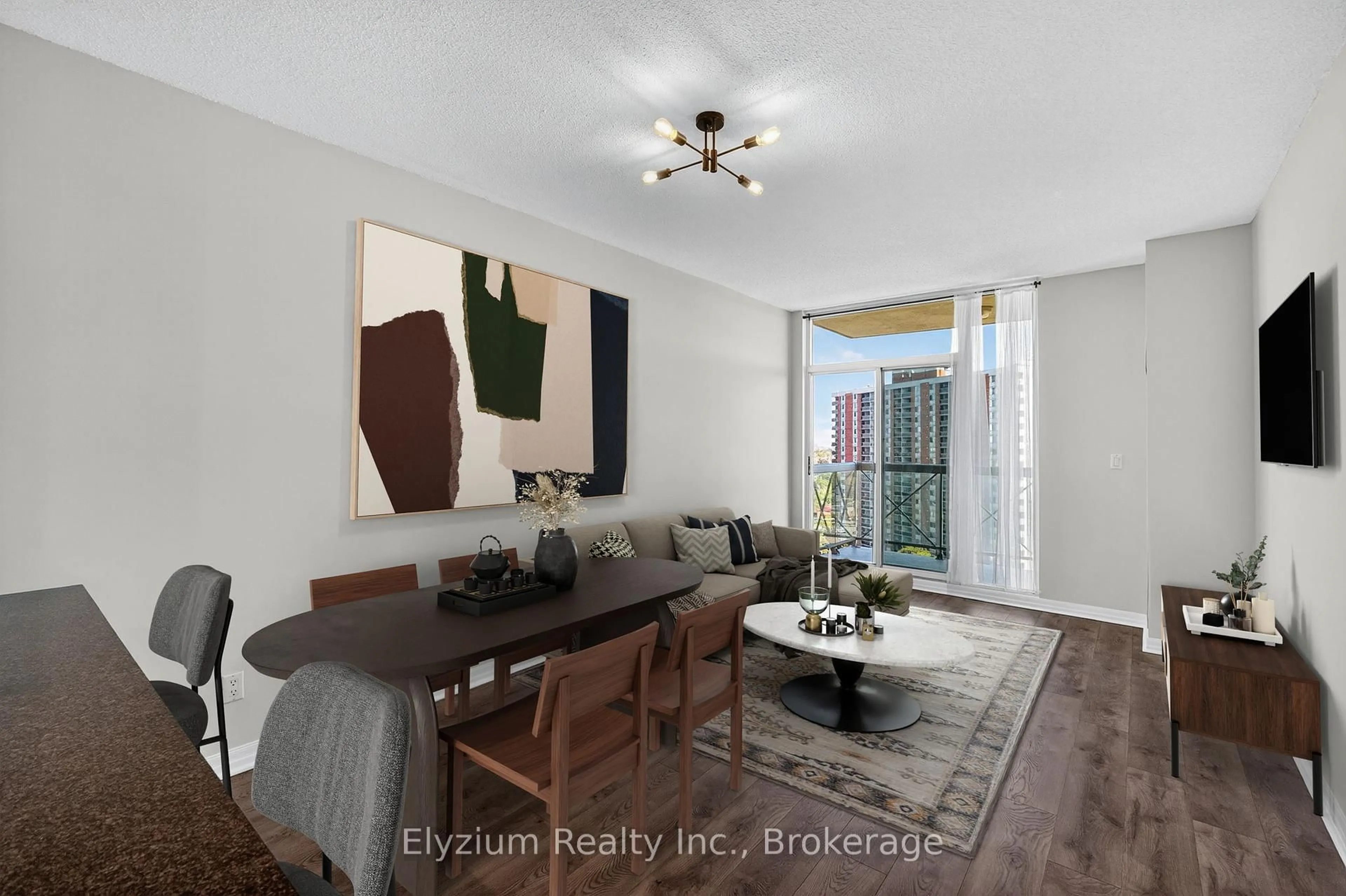 Living room with furniture, unknown for 1359 Rathburn Rd #1504, Mississauga Ontario L4W 5P7