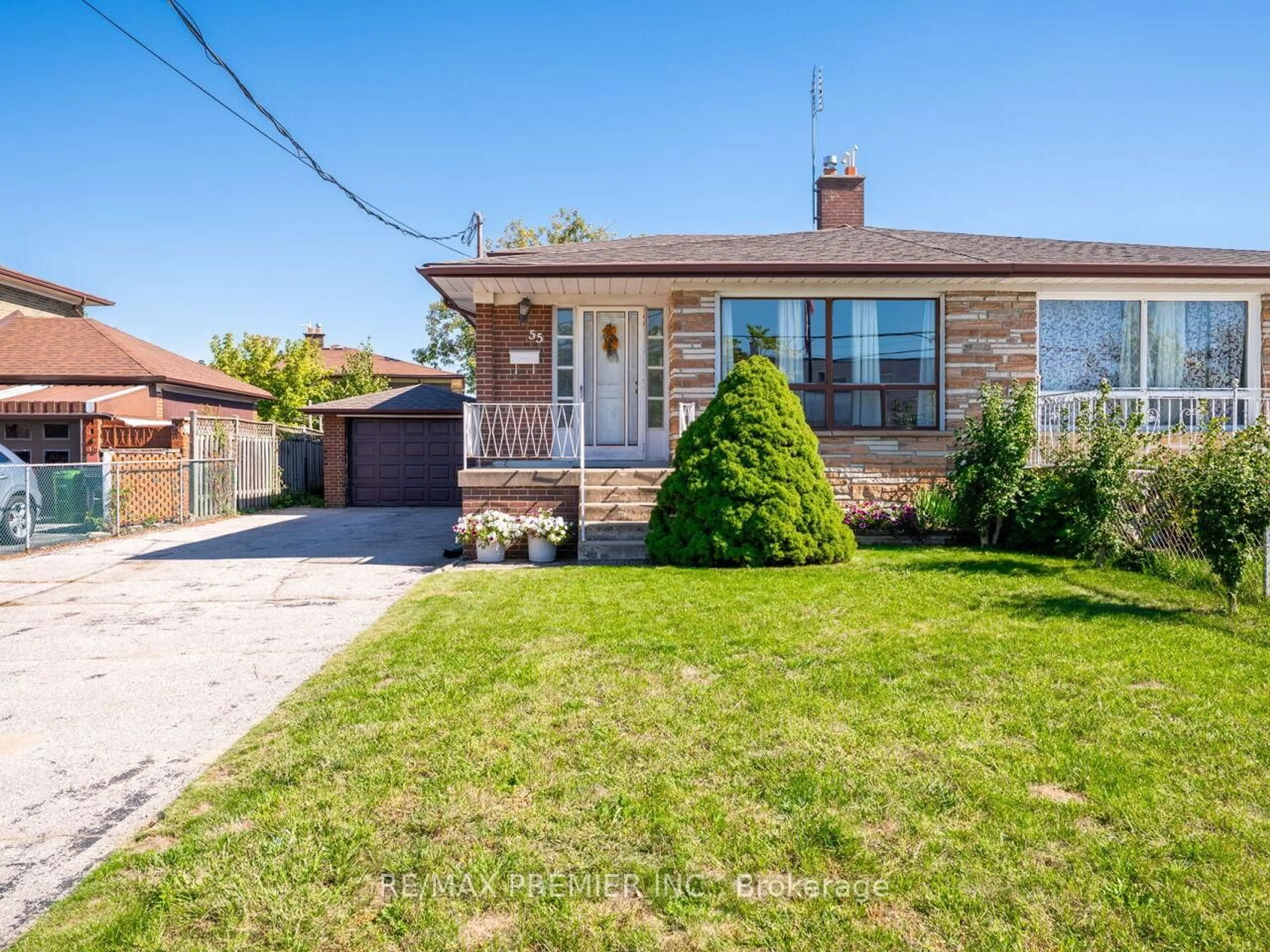 Home with brick exterior material, street for 55 Plunkett Rd, Toronto Ontario M9L 2J4