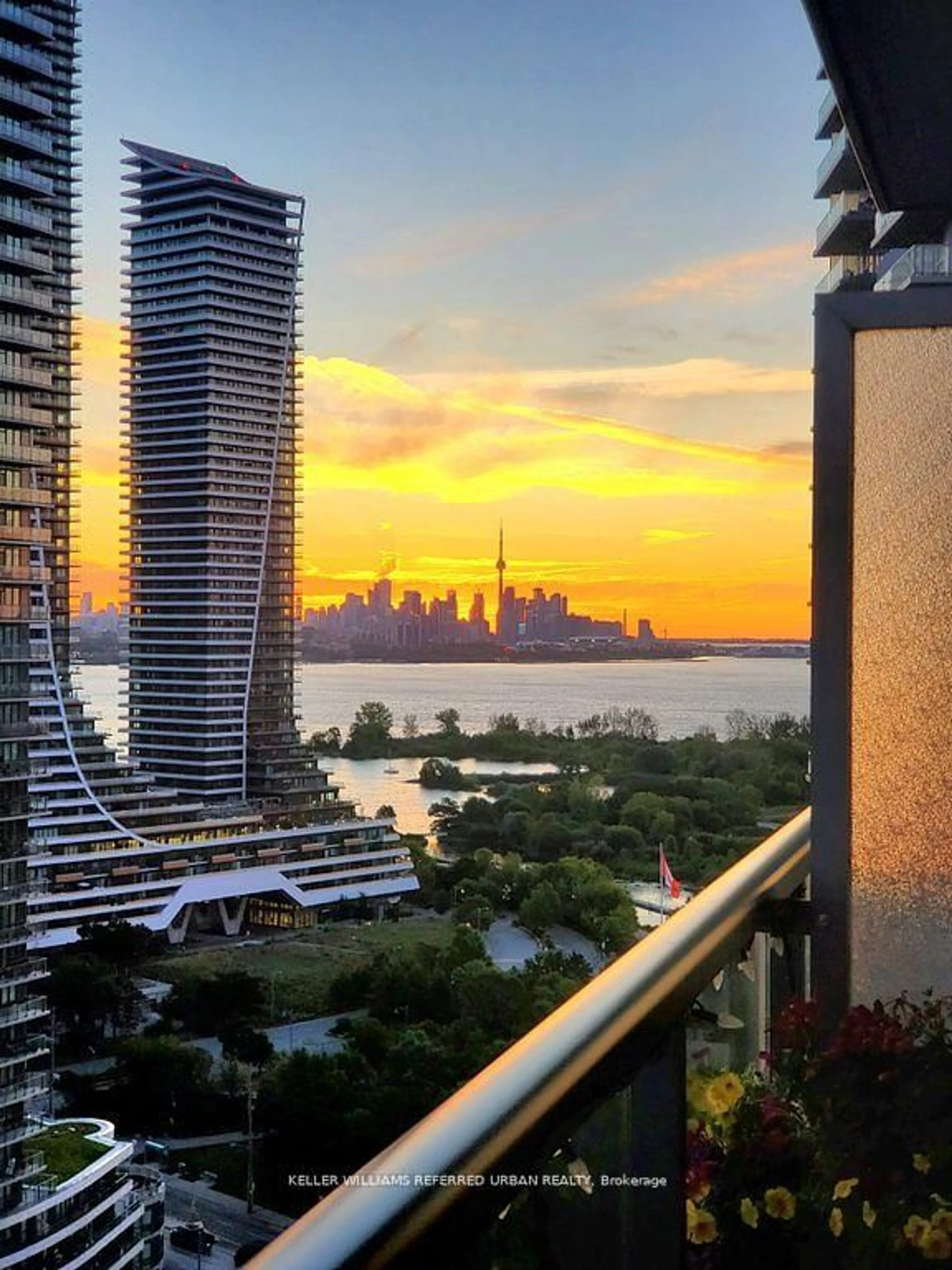 Balcony in the apartment, city buildings view from balcony for 15 Legion Rd #2305, Toronto Ontario N8V 0A5