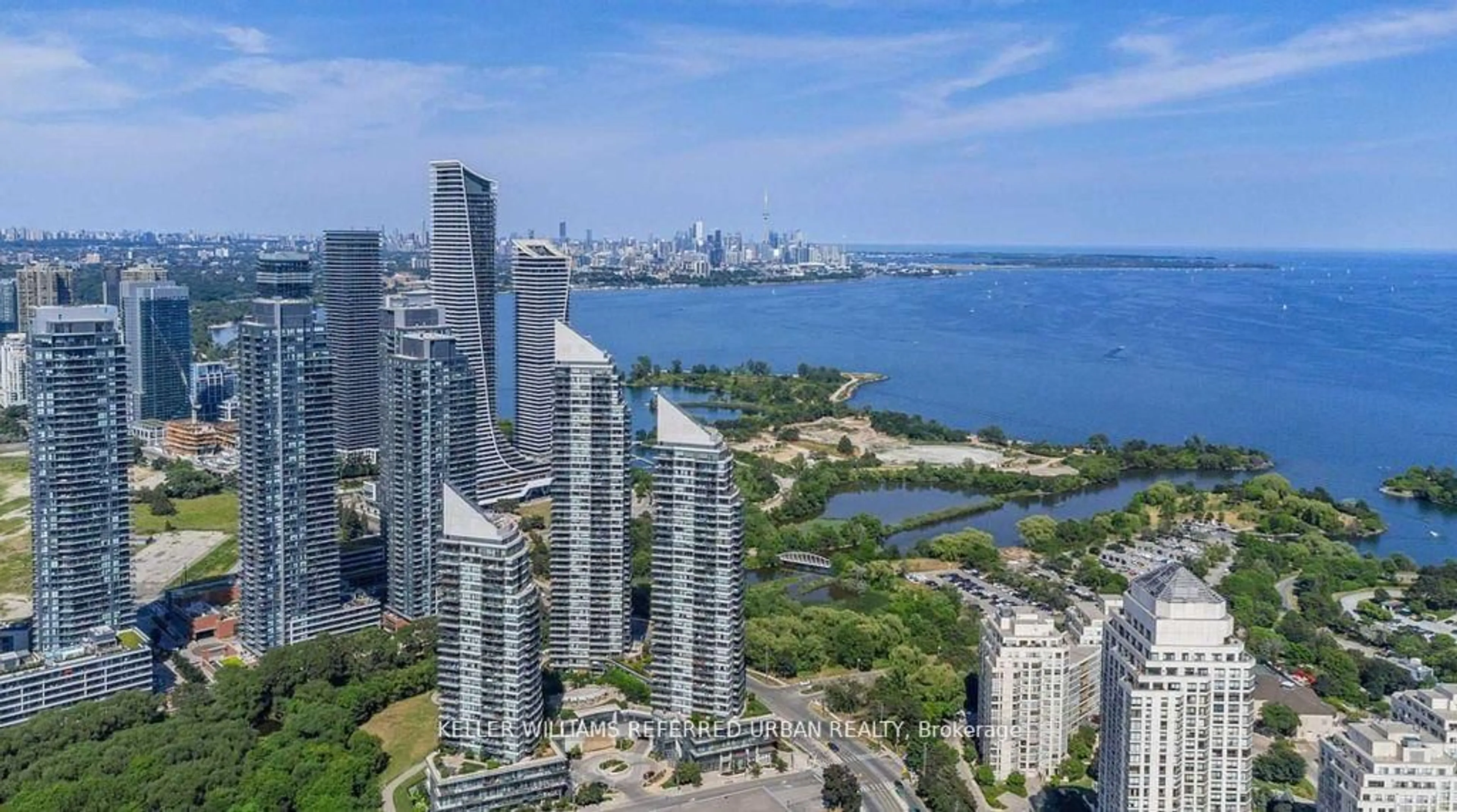 A pic from outside/outdoor area/front of a property/back of a property/a pic from drone, water/lake/river/ocean view for 15 Legion Rd #2305, Toronto Ontario N8V 0A5