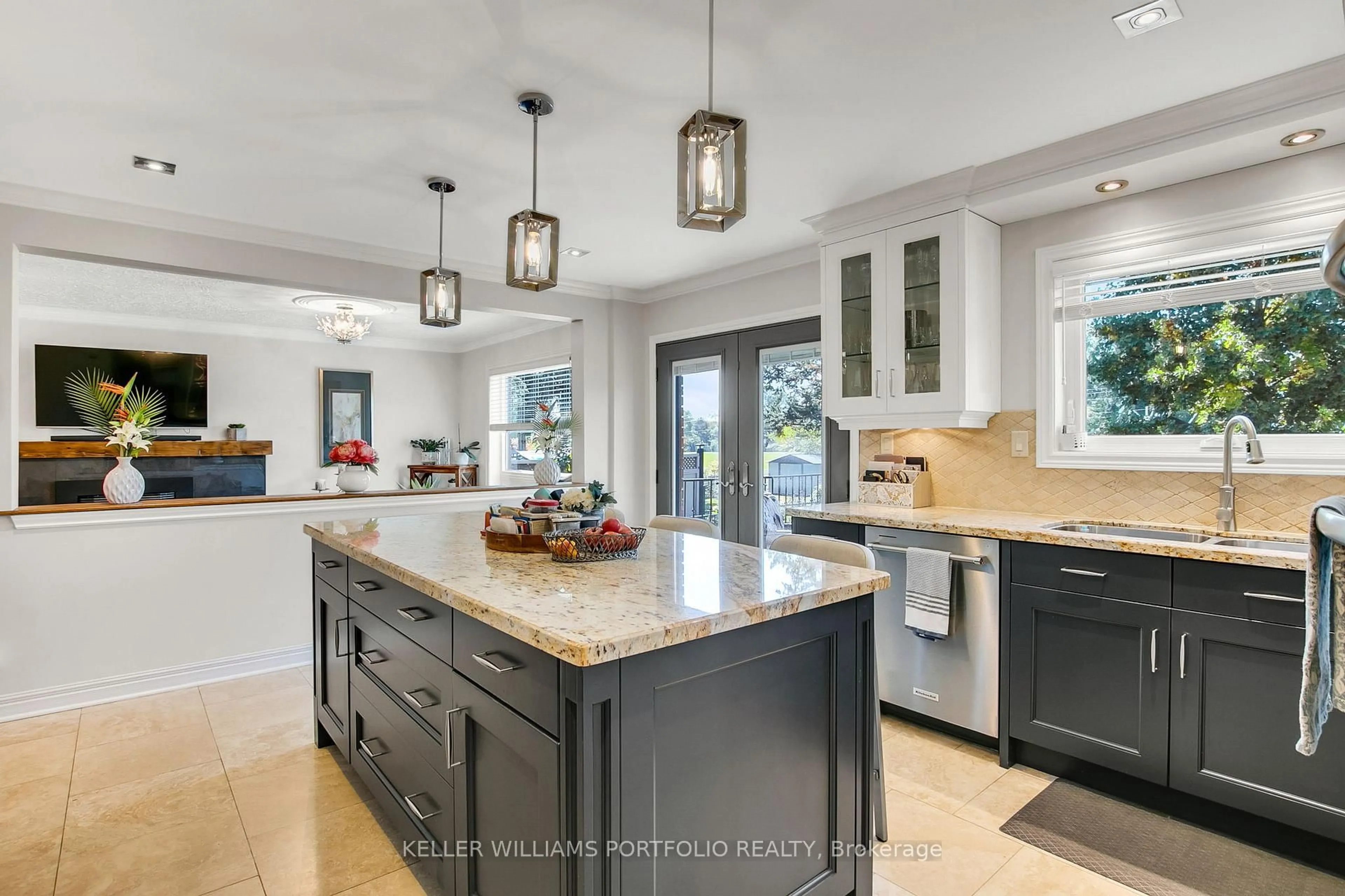Open concept kitchen, ceramic/tile floor for 56 Jopling Ave, Toronto Ontario M9B 4G2