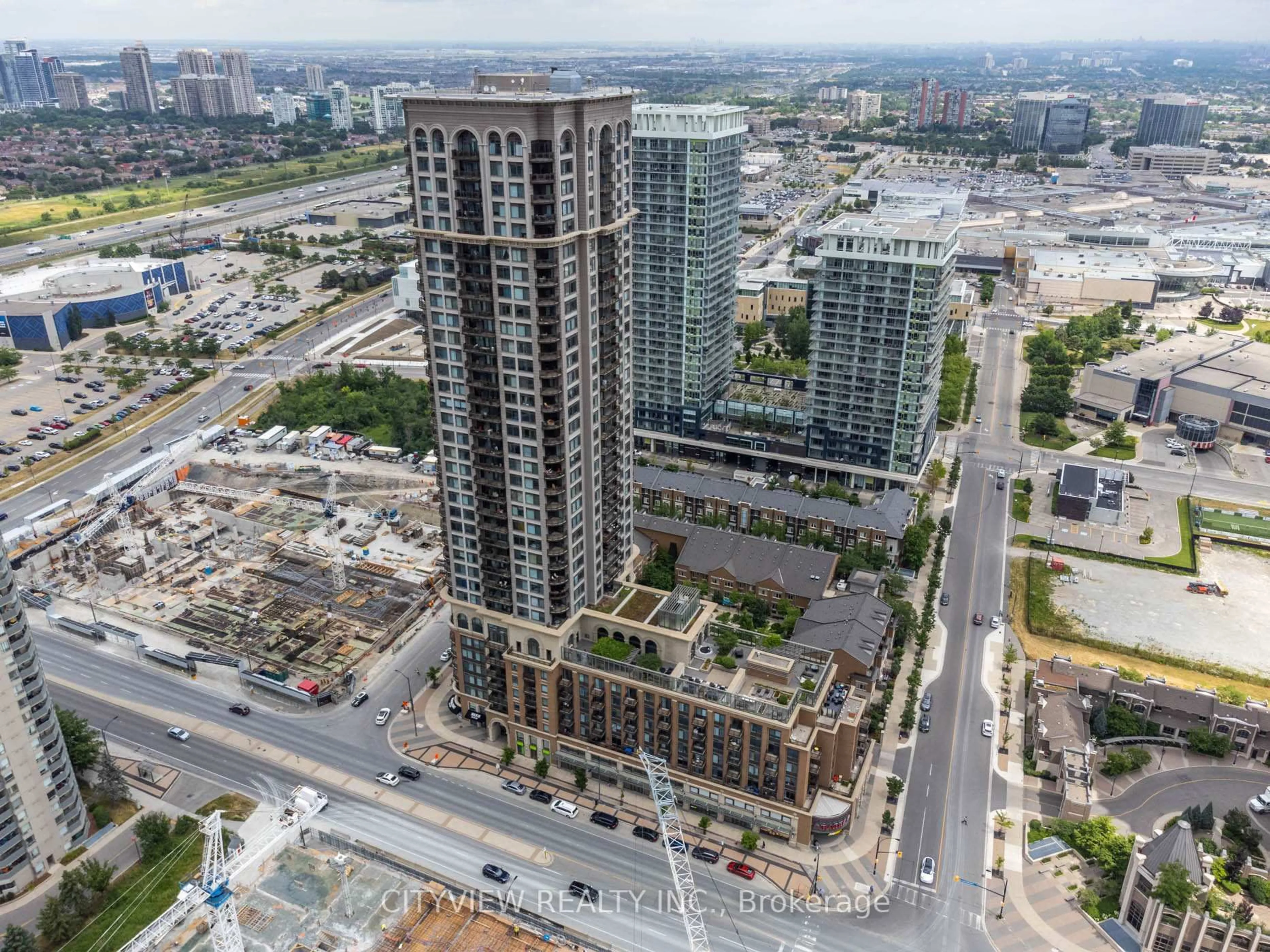 A pic from outside/outdoor area/front of a property/back of a property/a pic from drone, city buildings view from balcony for 385 Prince Of Wales Dr #911, Mississauga Ontario L5B 0C6