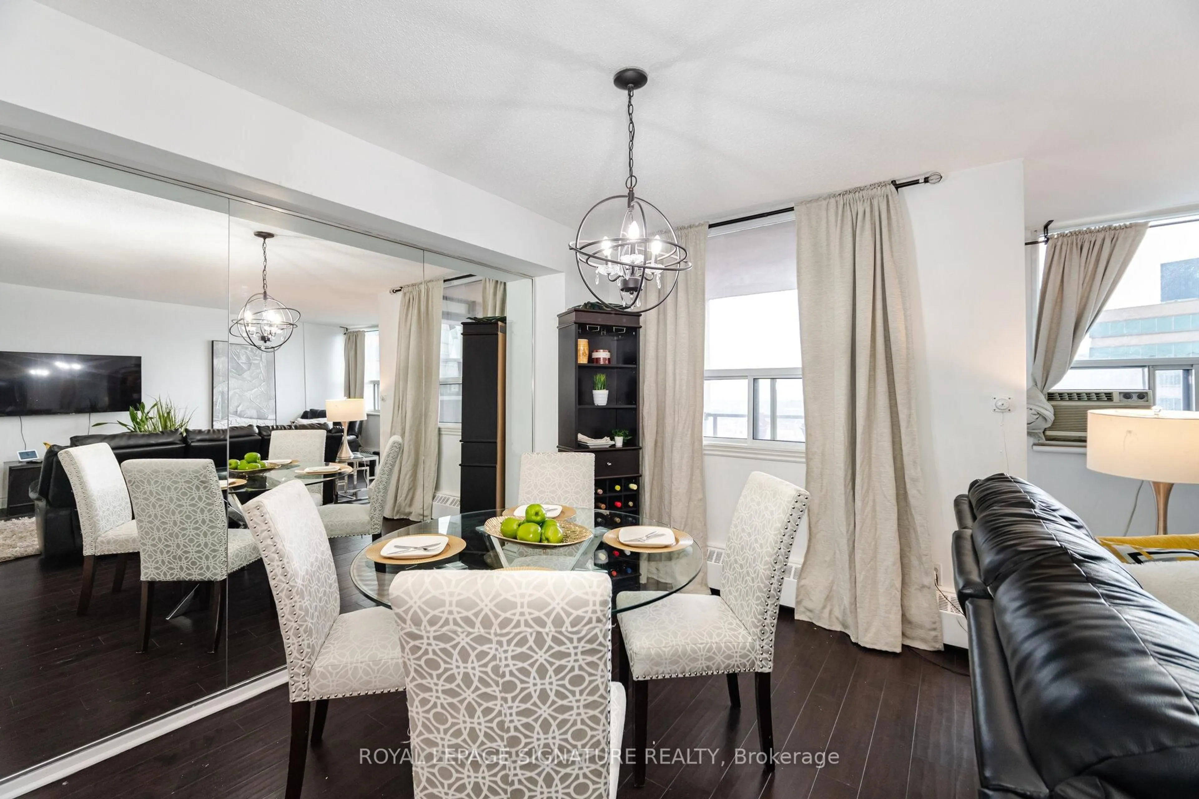 Dining room, wood/laminate floor for 451 The West Mall Dr #1212, Toronto Ontario M9C 1G1