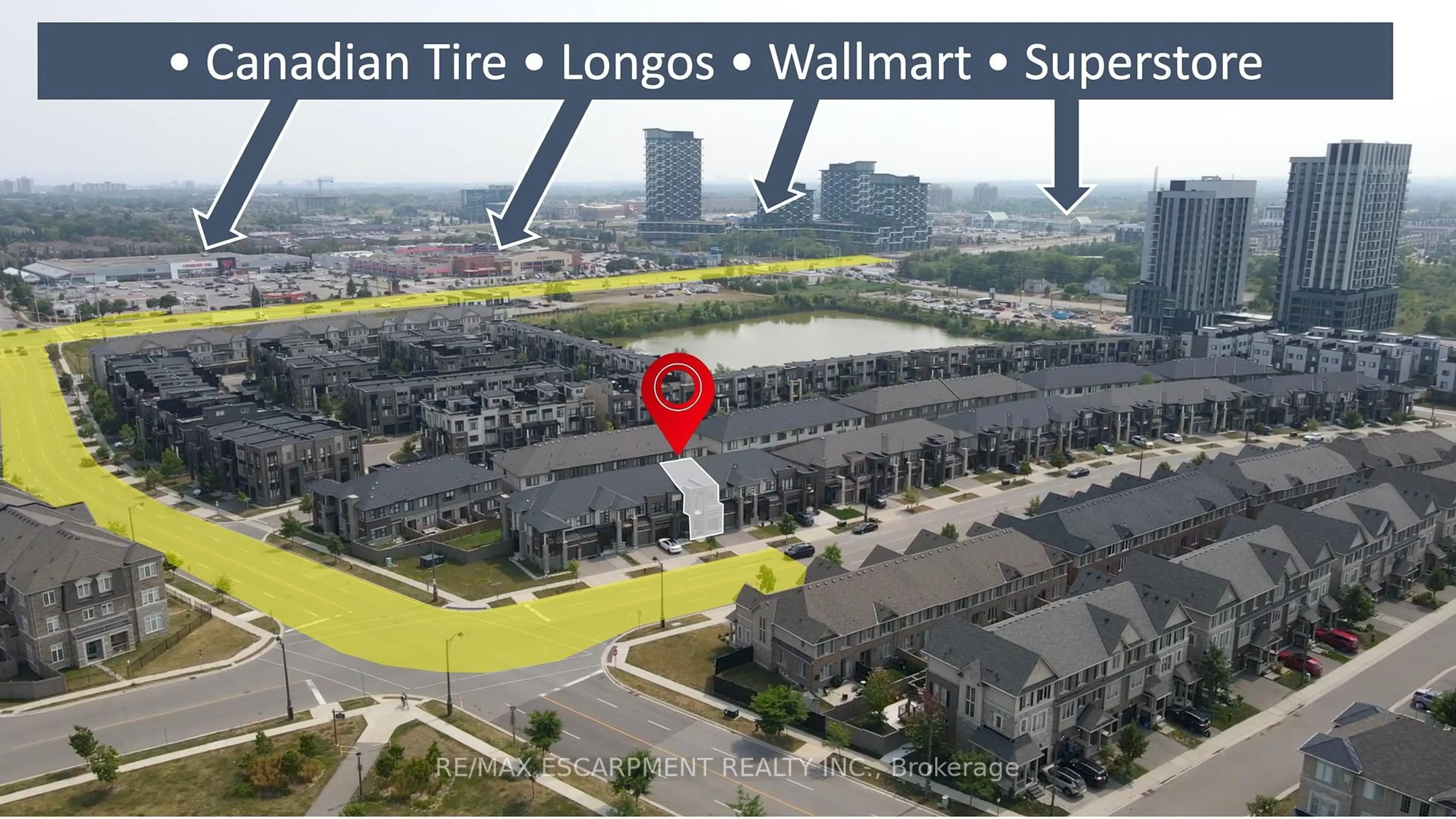 A pic from outside/outdoor area/front of a property/back of a property/a pic from drone, street for 414 Wheat Boom Dr, Oakville Ontario L6H 0R4