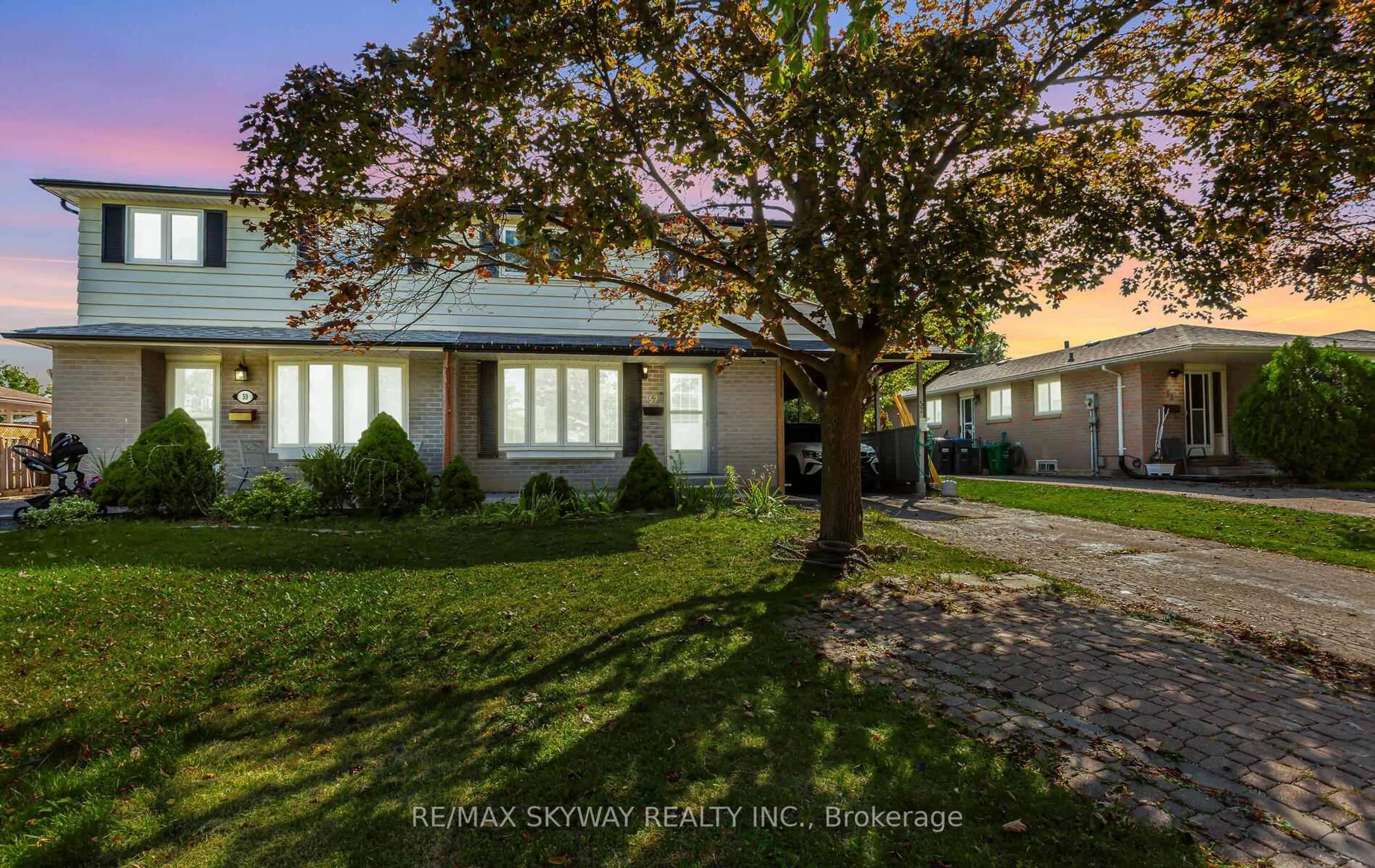 A pic from outside/outdoor area/front of a property/back of a property/a pic from drone, street for 57 Jefferson Rd, Brampton Ontario L6S 1W7