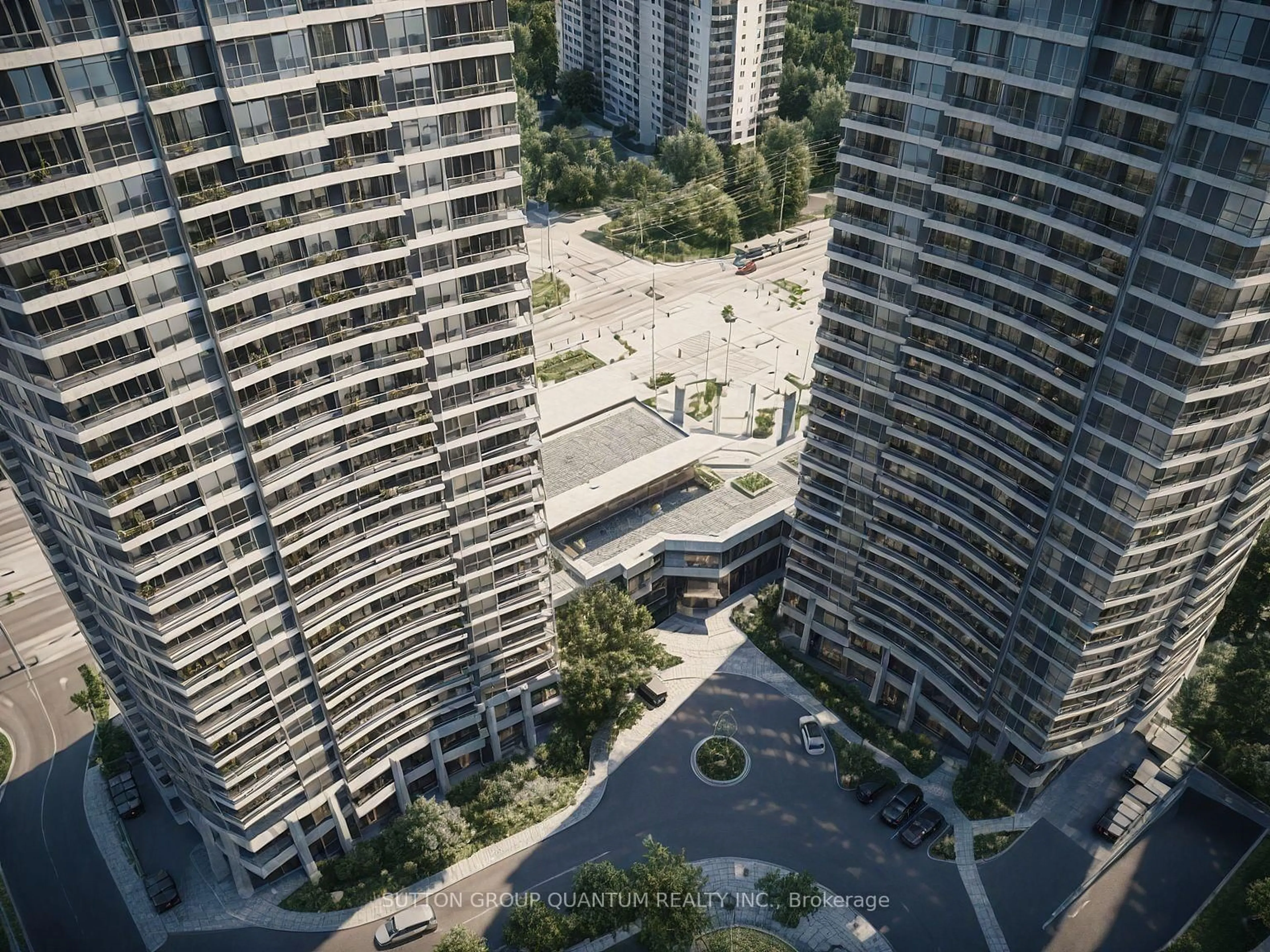 A pic from outside/outdoor area/front of a property/back of a property/a pic from drone, city buildings view from balcony for 1 Elm Dr #2705, Mississauga Ontario L5B 4M1