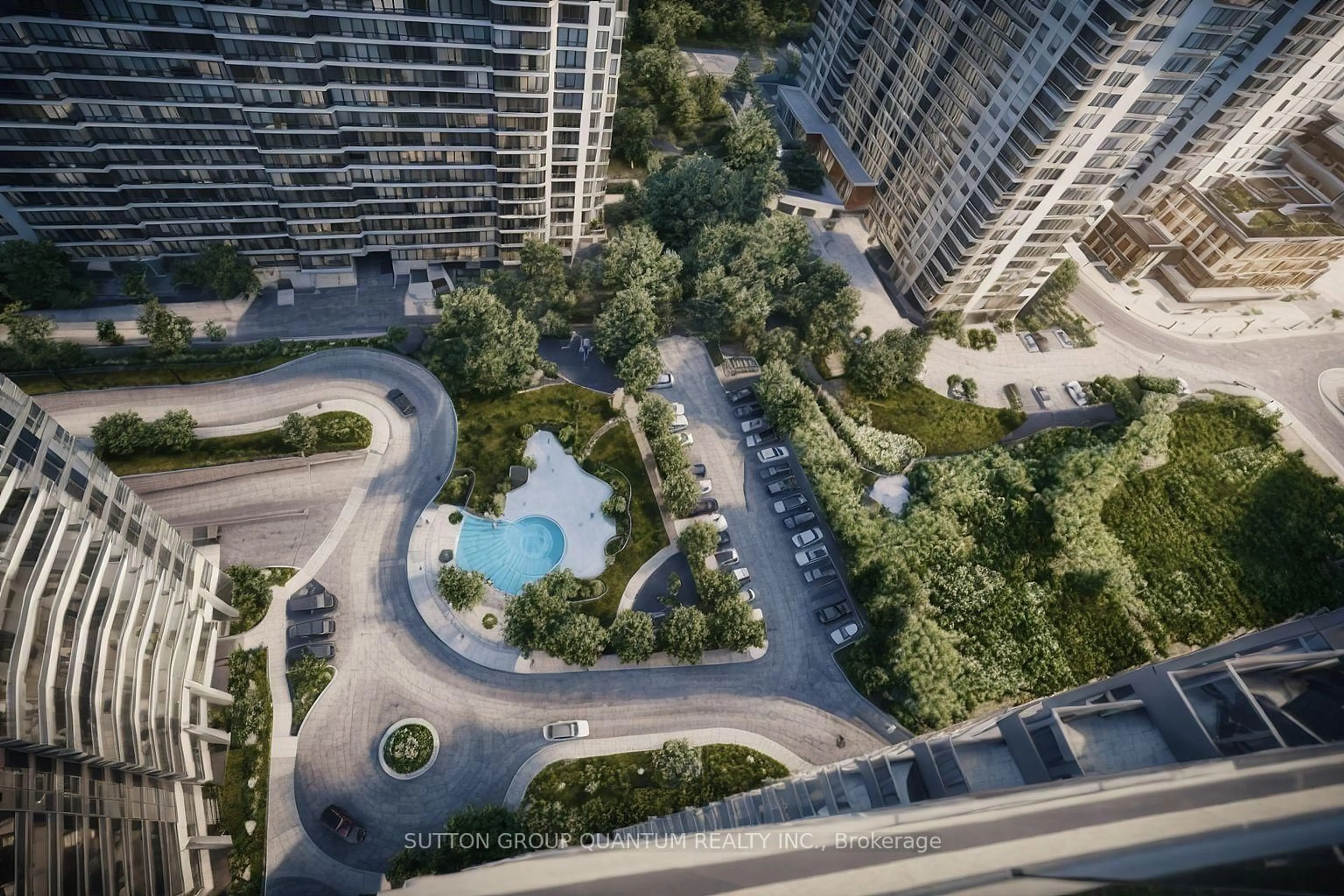 A pic from outside/outdoor area/front of a property/back of a property/a pic from drone, city buildings view from balcony for 1 Elm Dr #2705, Mississauga Ontario L5B 4M1