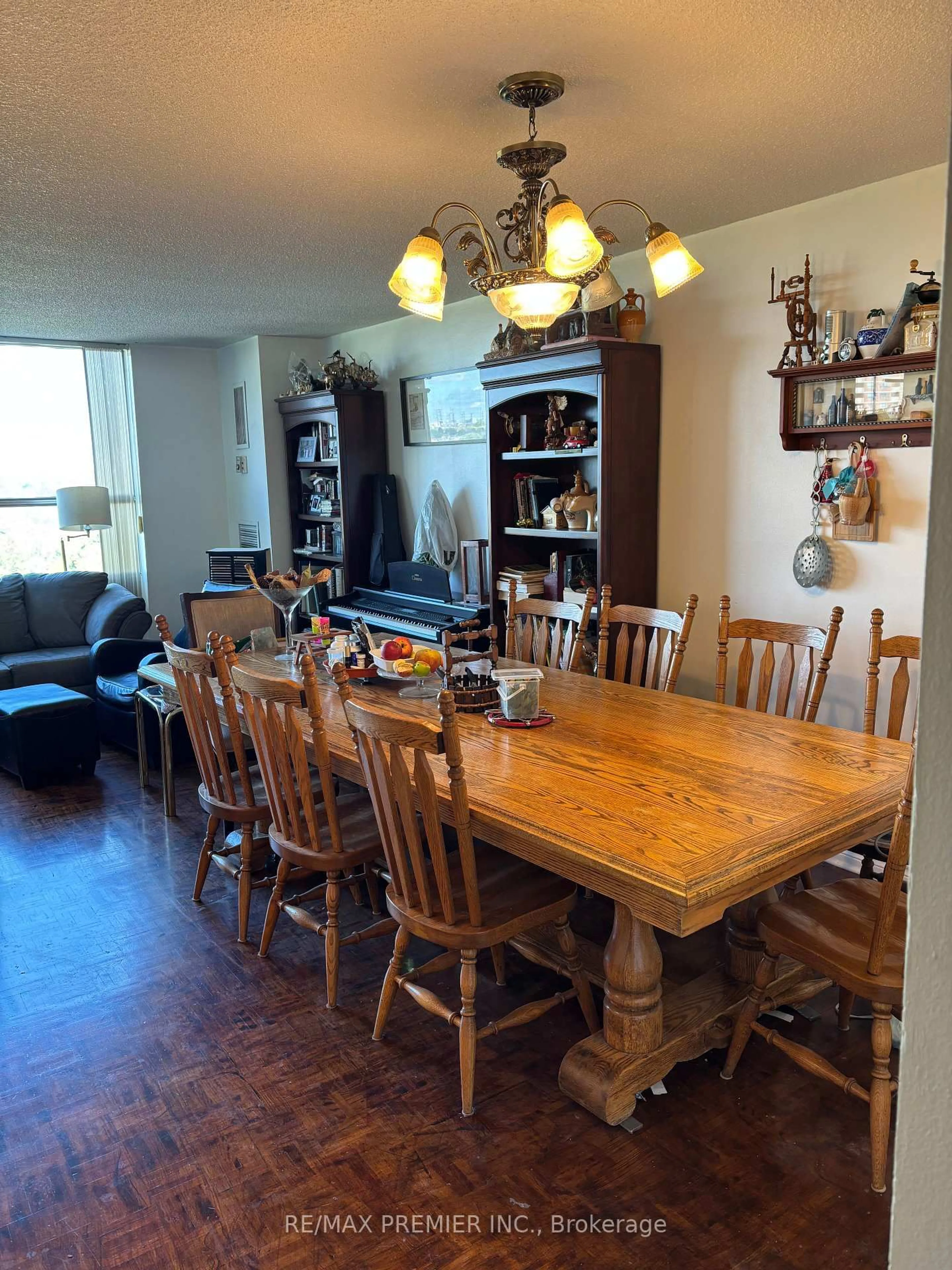 Dining room, wood/laminate floor for 40 Panorama Crt #905, Toronto Ontario M9V 4M1