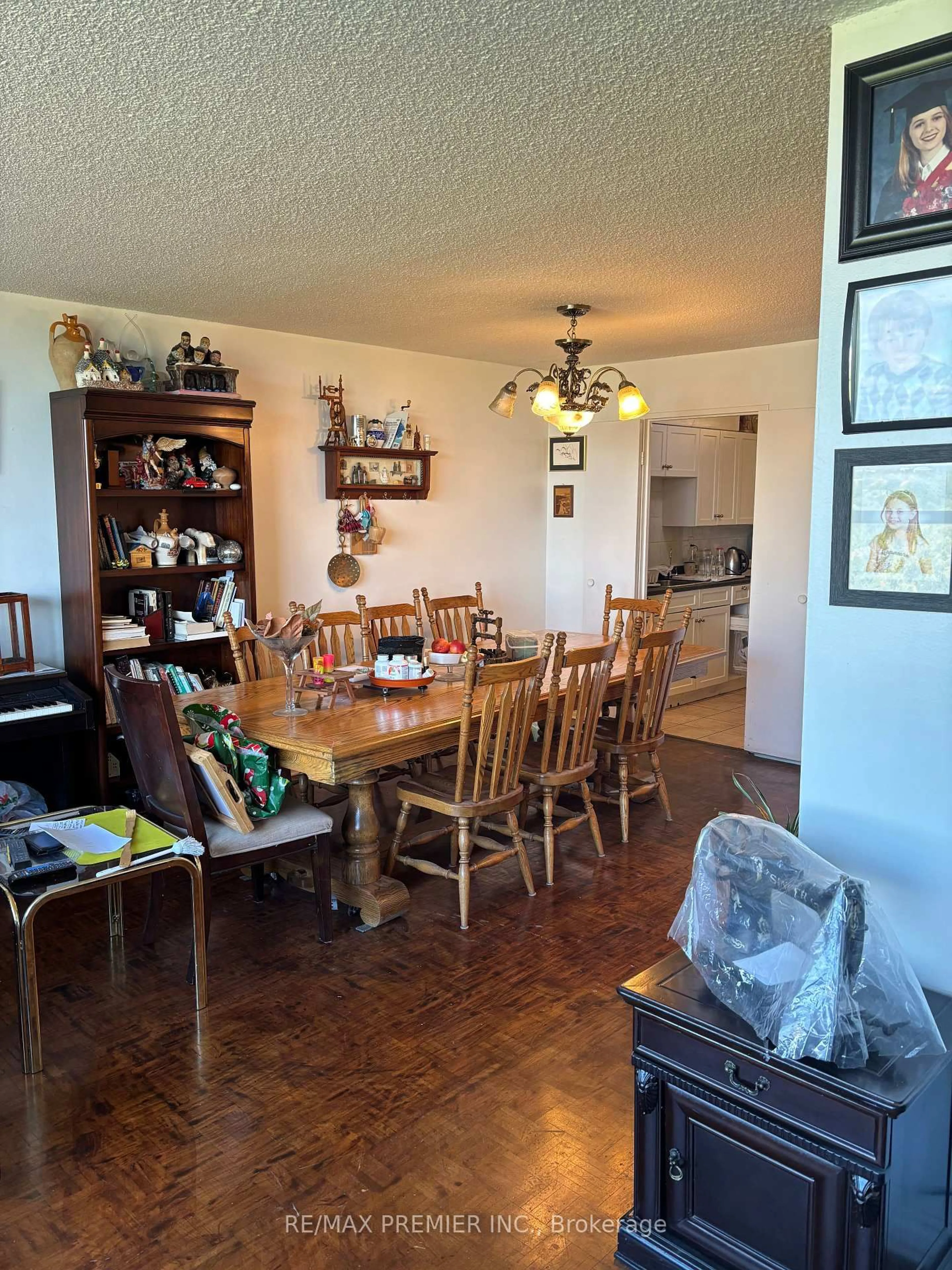 Dining room, wood/laminate floor for 40 Panorama Crt #905, Toronto Ontario M9V 4M1