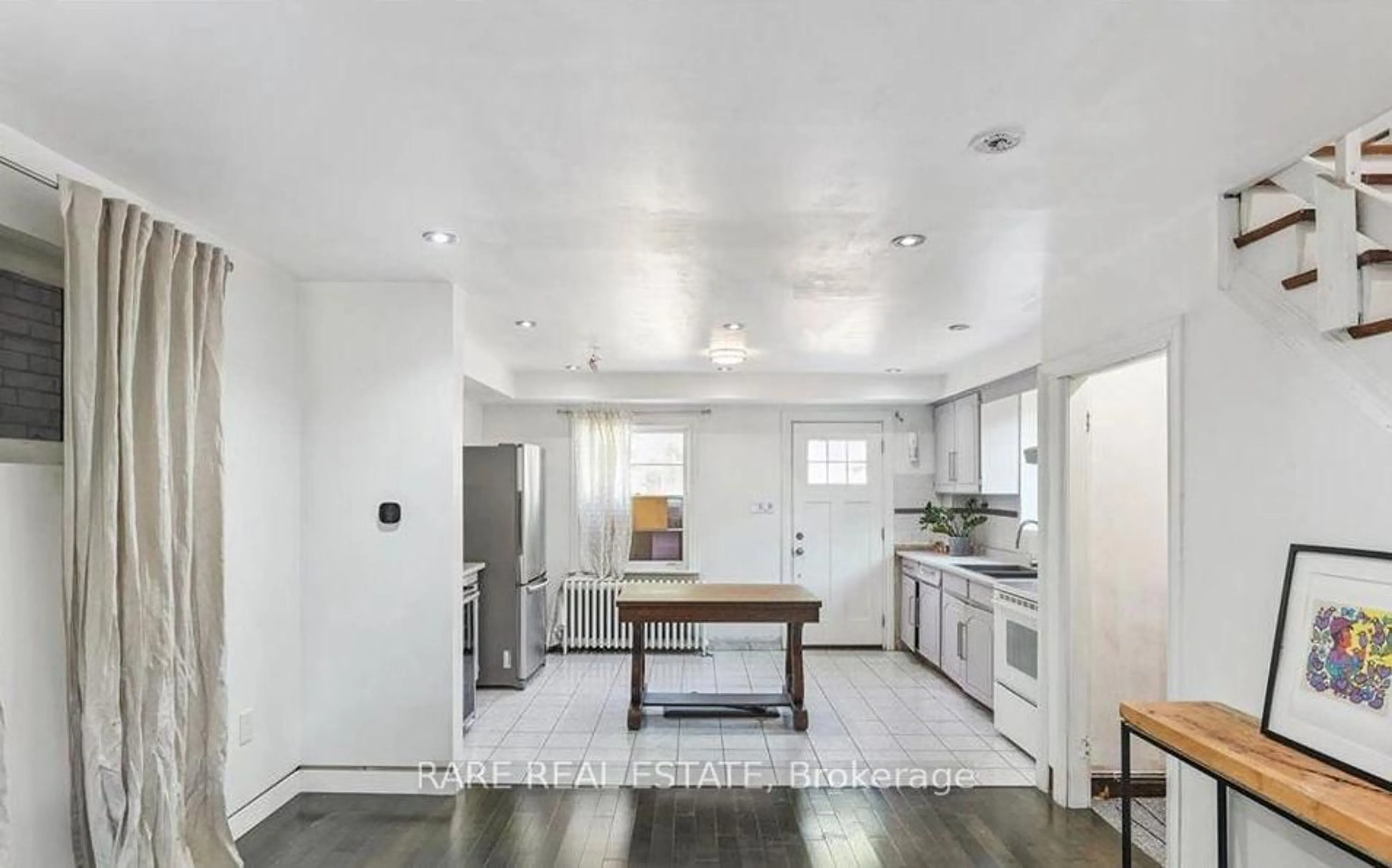 Open concept kitchen, ceramic/tile floor for 73 Yarrow Rd, Toronto Ontario M6M 4E4