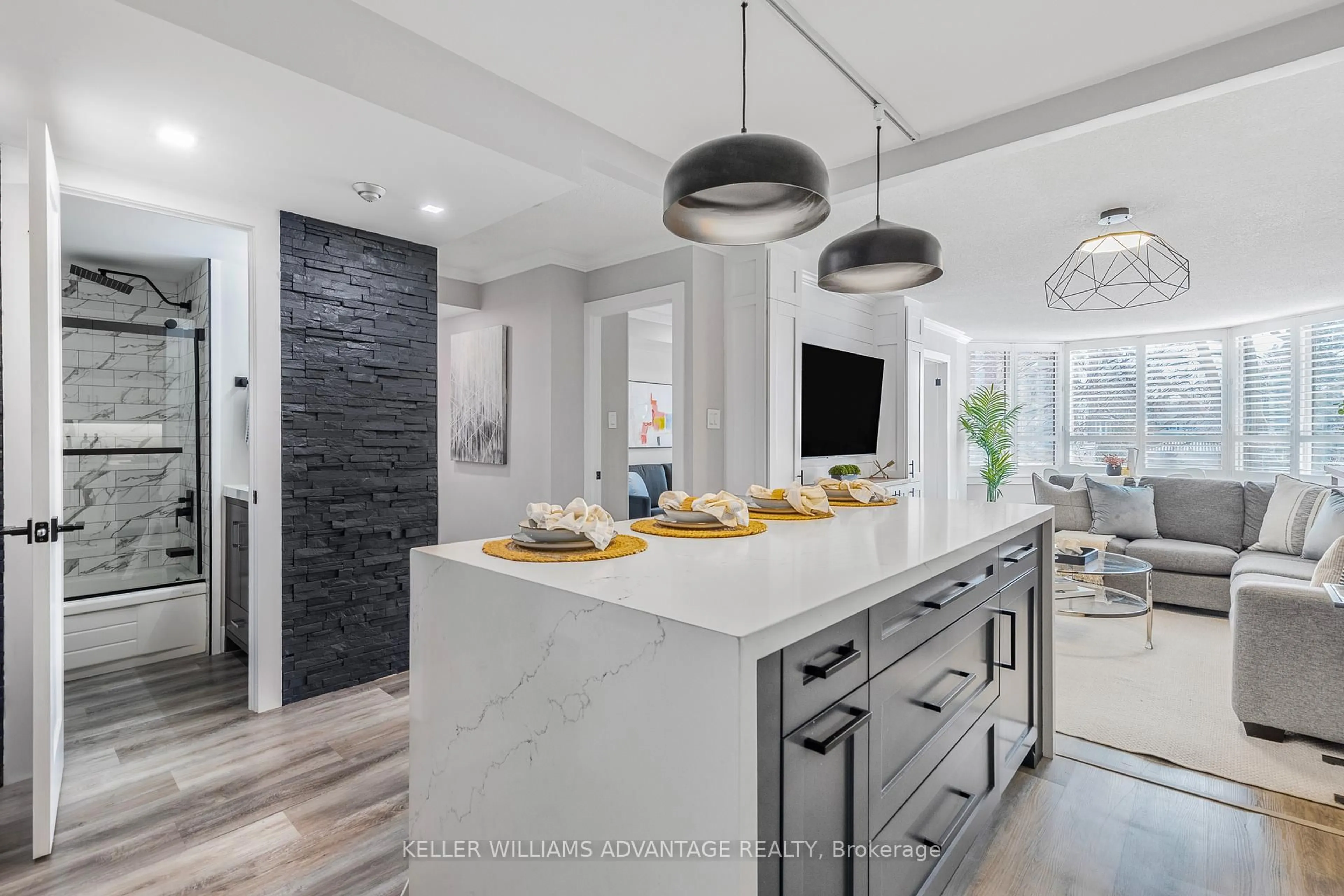Open concept kitchen, ceramic/tile floor for 1270 Maple Crossing Blvd #208, Burlington Ontario L7S 2J3