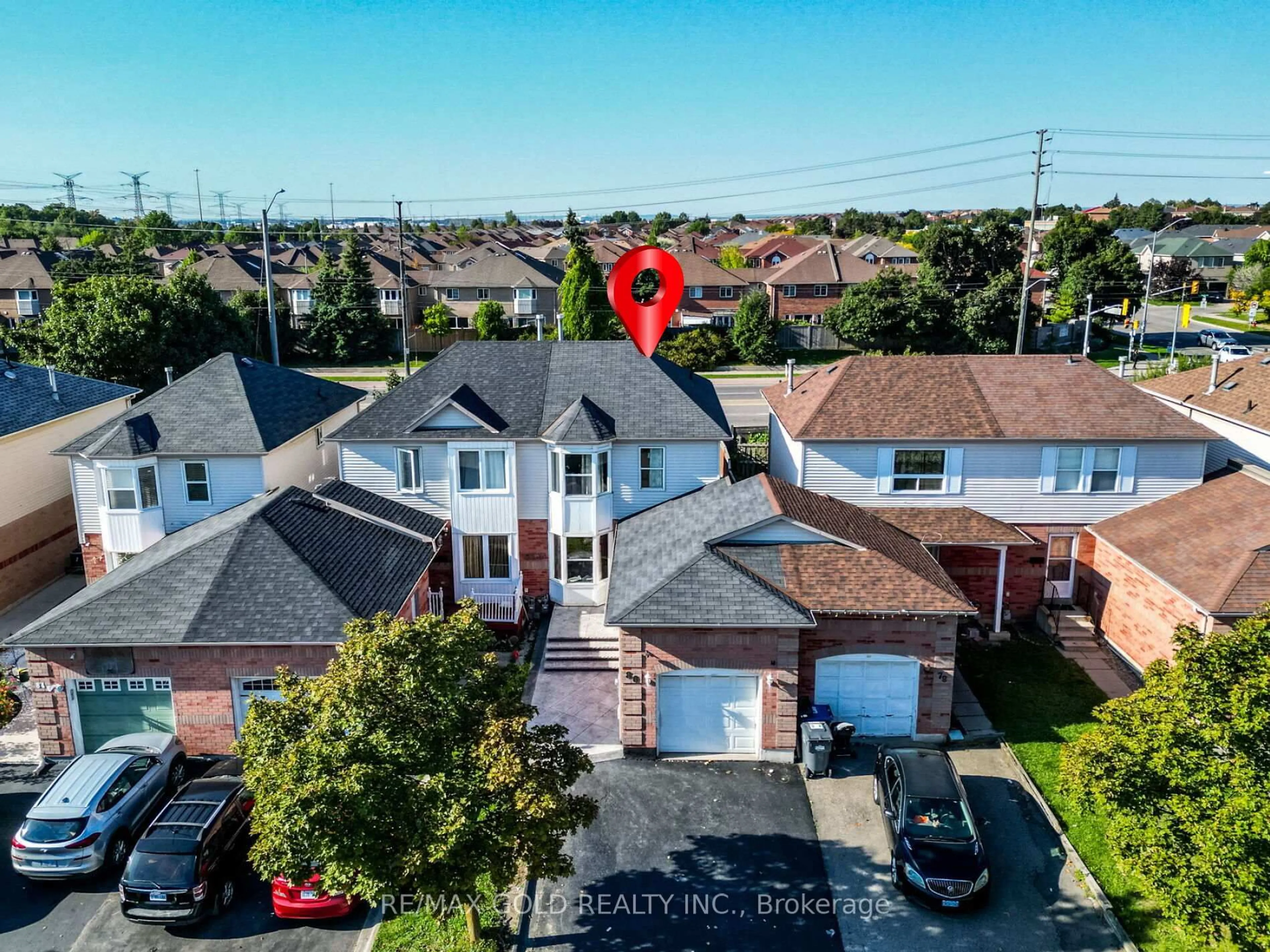 A pic from outside/outdoor area/front of a property/back of a property/a pic from drone, unknown for 80 Timberlane Dr, Brampton Ontario L6Y 4V7