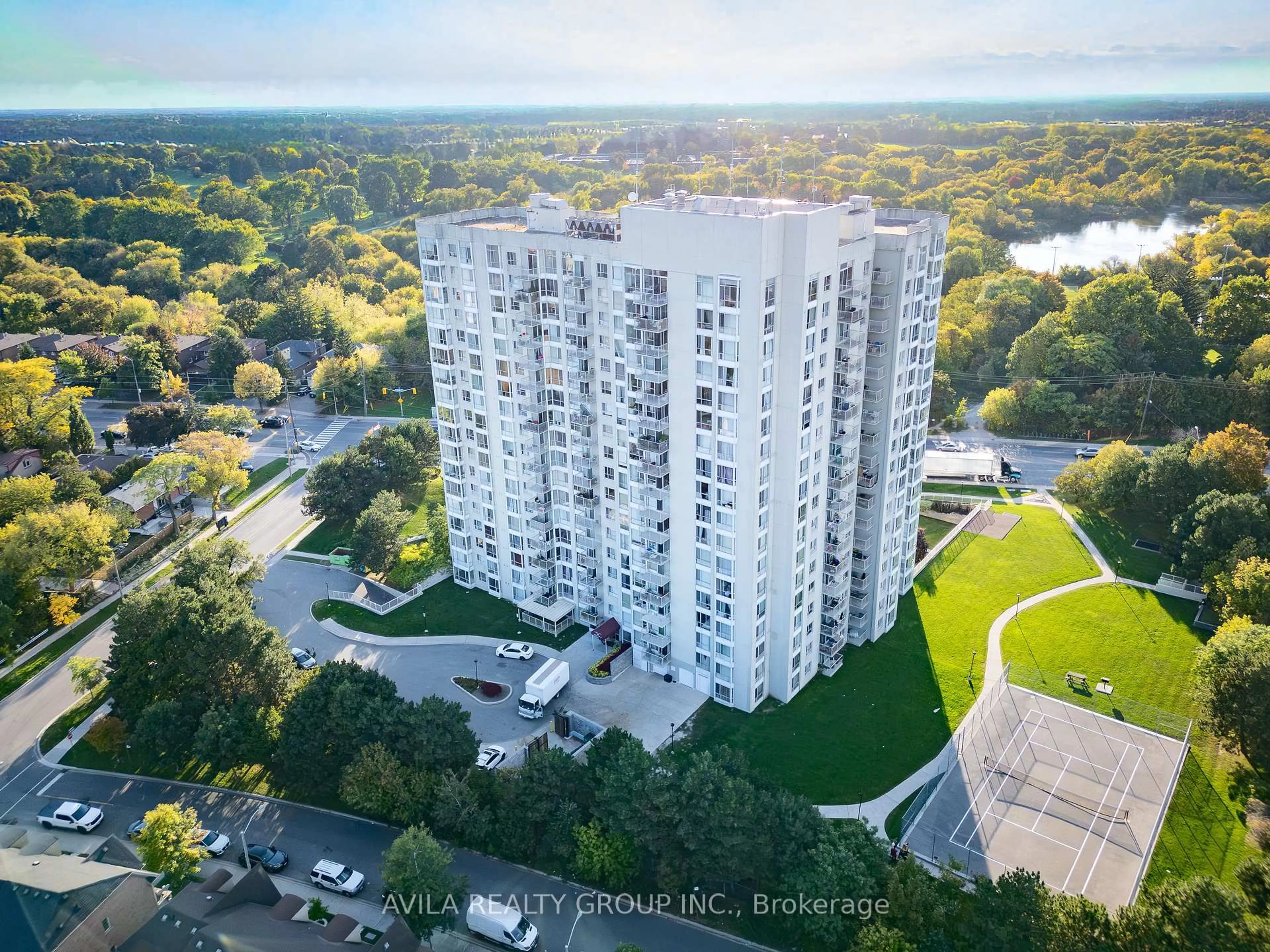 A pic from outside/outdoor area/front of a property/back of a property/a pic from drone, city buildings view from balcony for 3077 Weston Rd #1905, Toronto Ontario M9M 3A1