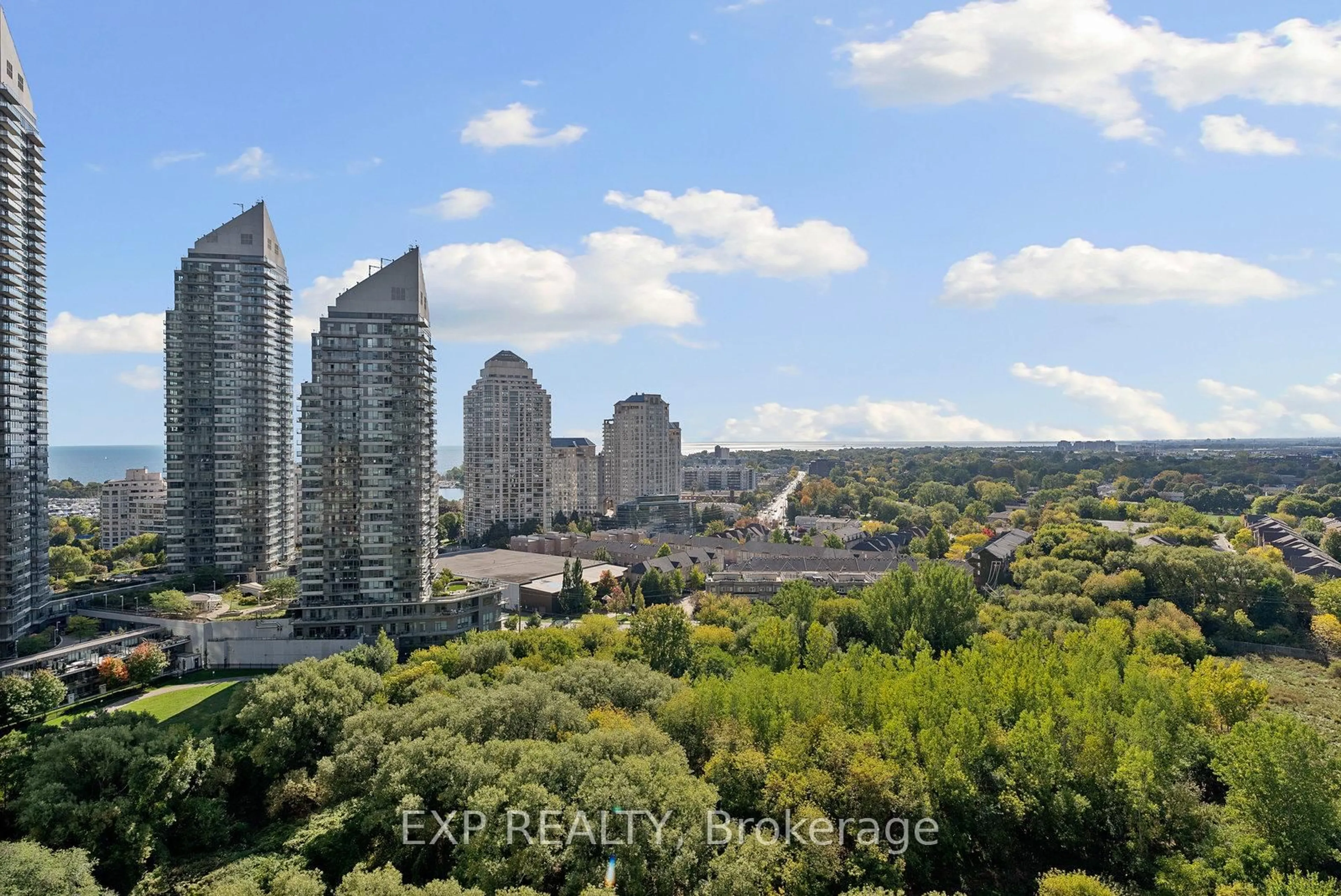 A pic from outside/outdoor area/front of a property/back of a property/a pic from drone, city buildings view from balcony for 36 Park Lawn Rd #1601, Toronto Ontario M8V 0E5