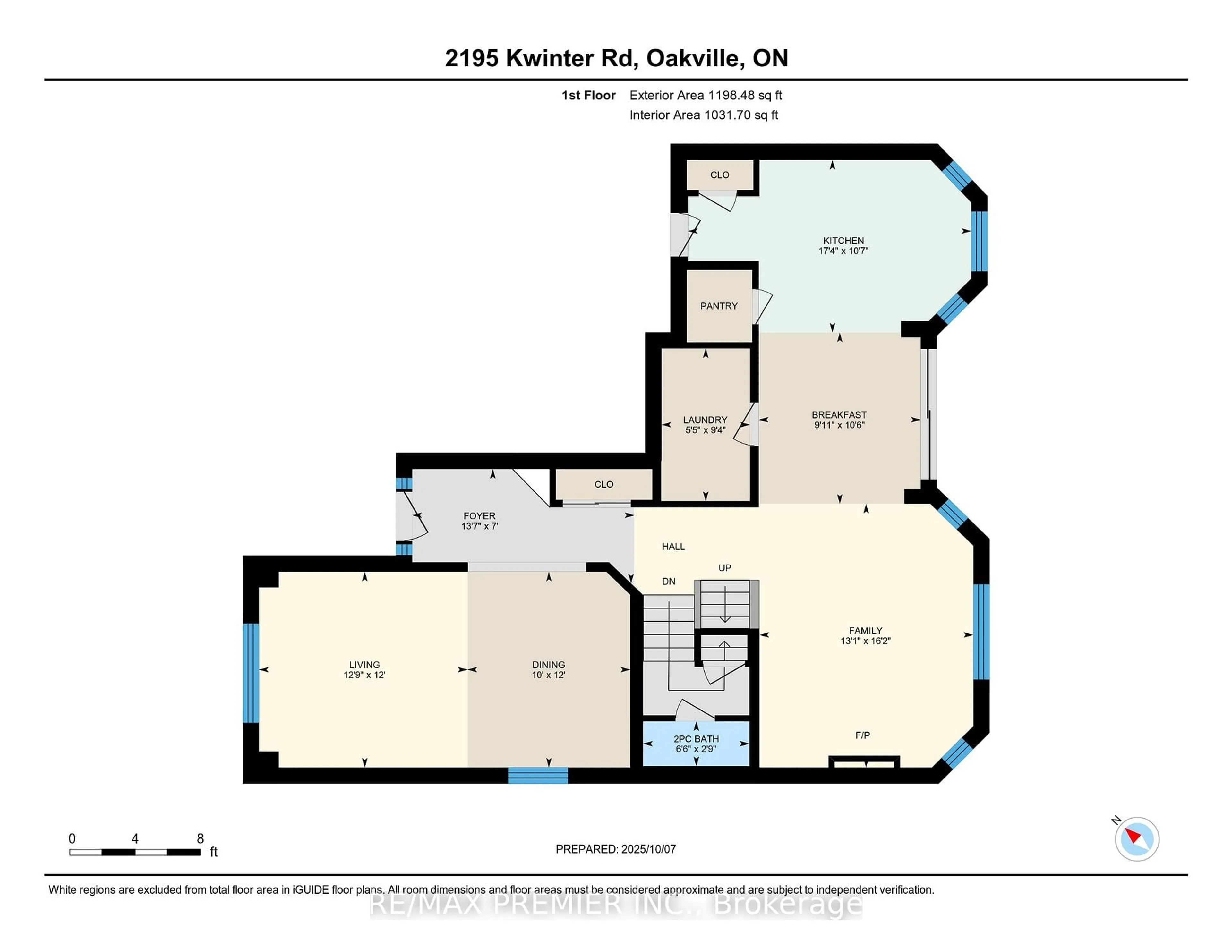 Floor plan for 2195 Kwinter Rd, Oakville Ontario L6M 0G1