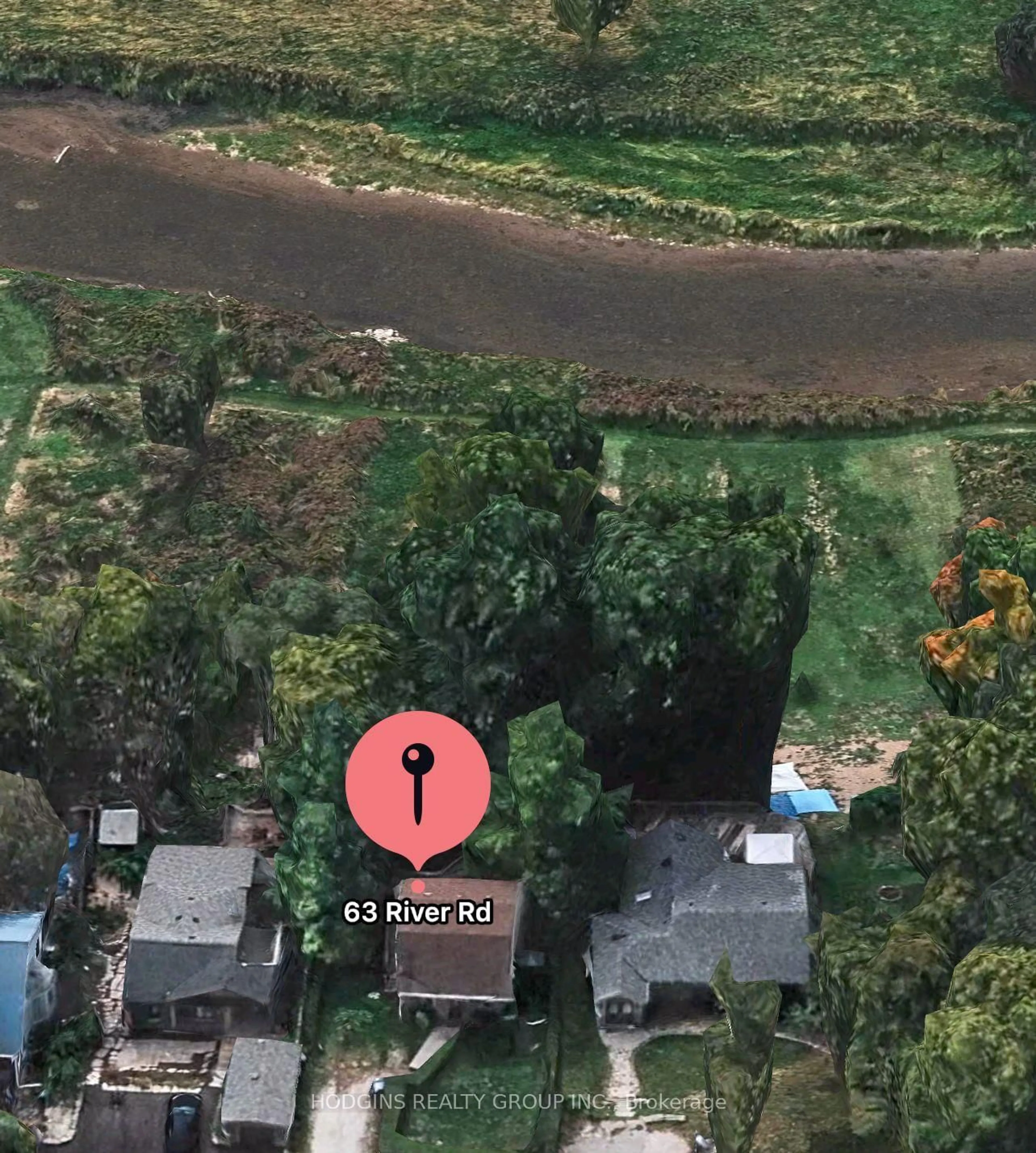A pic from outside/outdoor area/front of a property/back of a property/a pic from drone, street for 63 River Rd, Brampton Ontario L6X 0A8