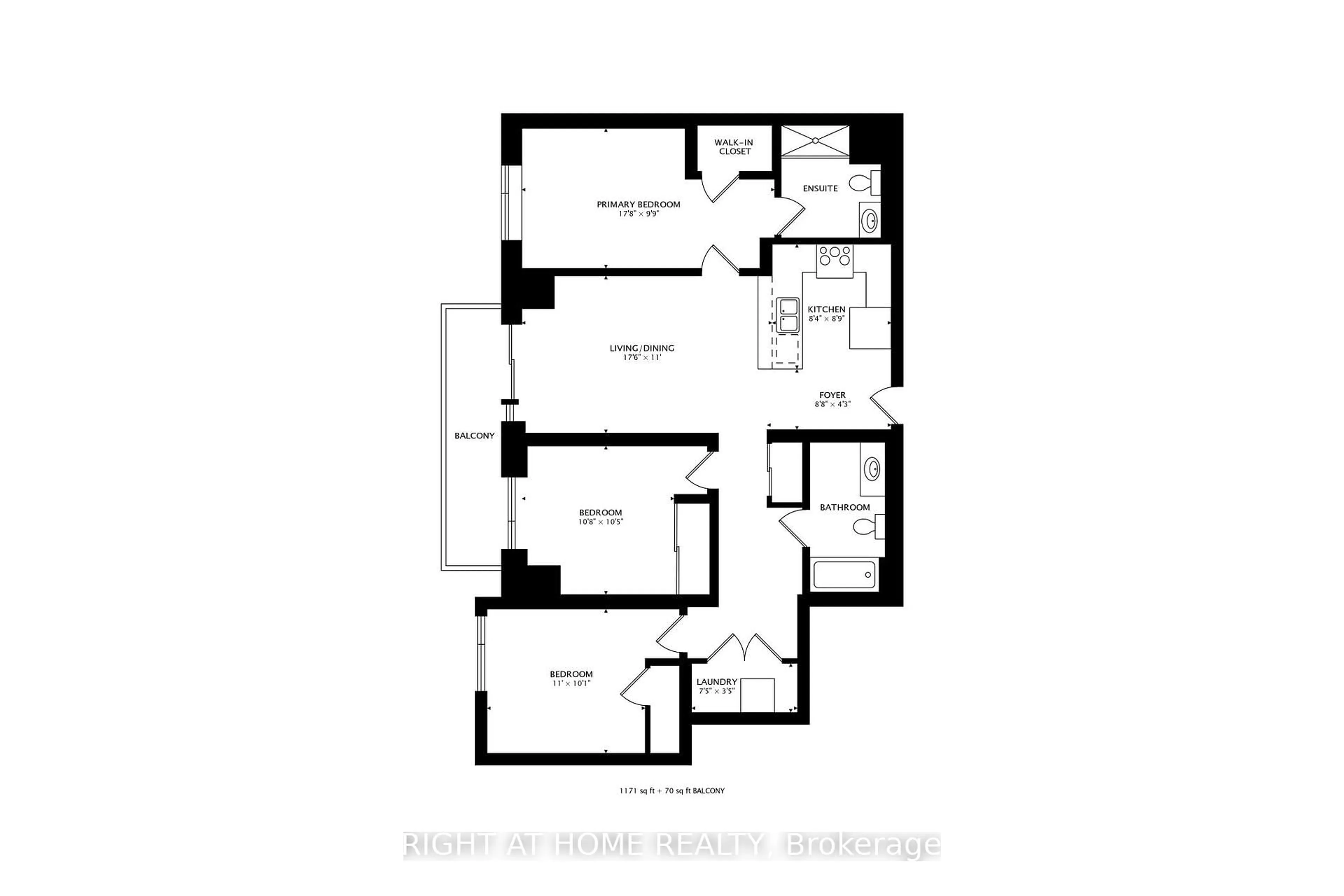 Floor plan for 102 Grovewood Common Circ #401, Oakville Ontario L6H 0X2
