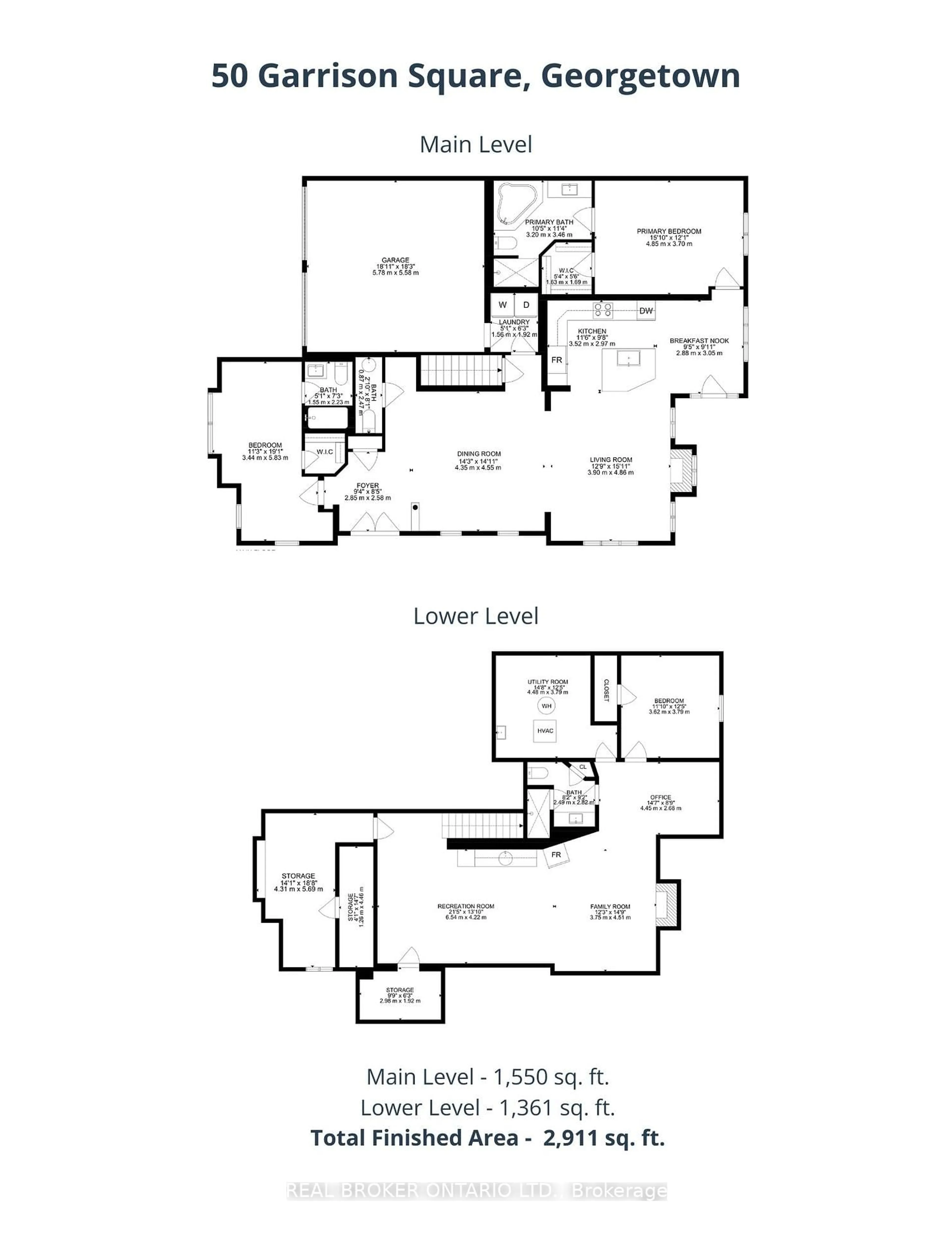 Floor plan for 50 Garrison Sq, Halton Hills Ontario L7G 0B9