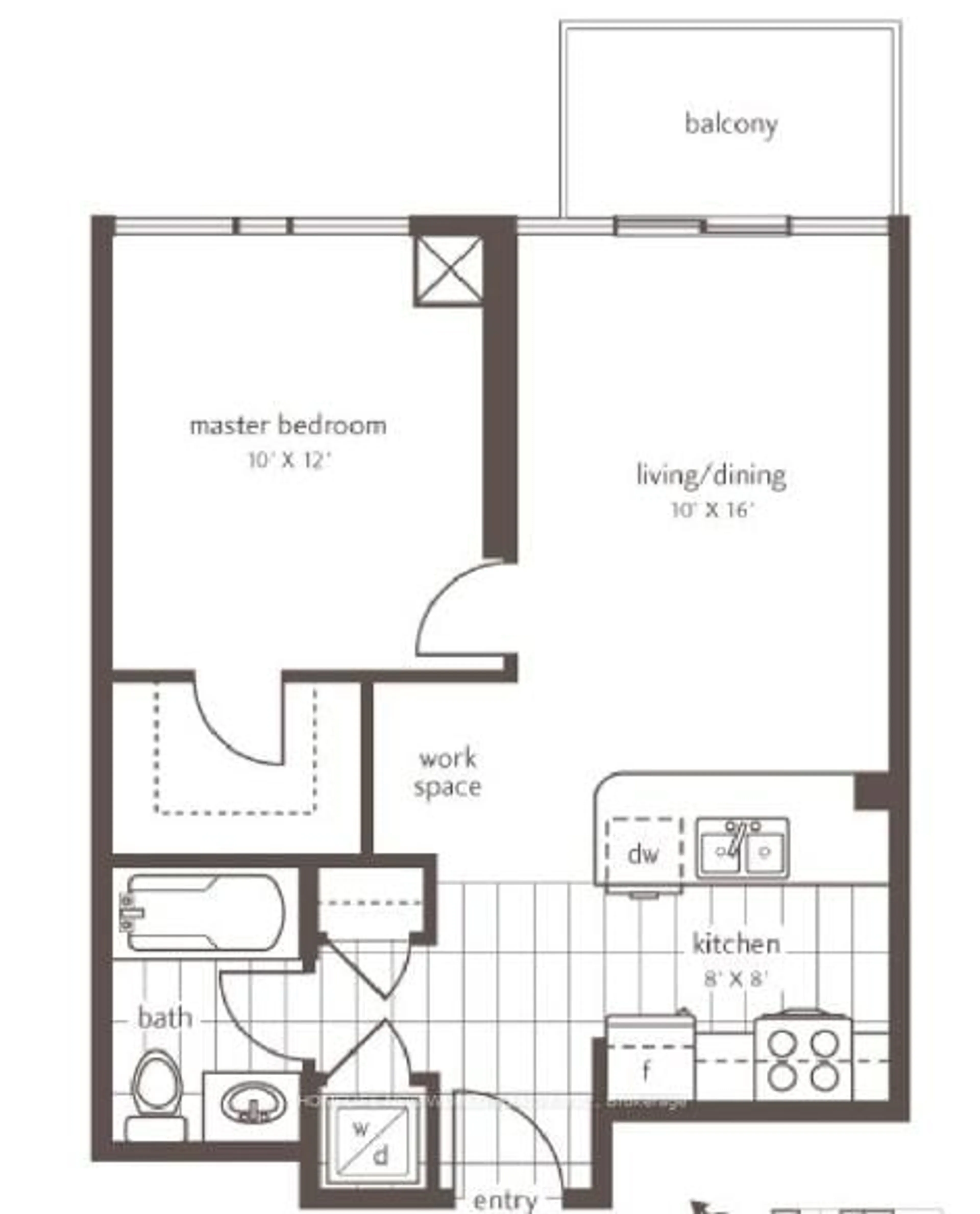 Floor plan for 4065 Brickstone Mews #2307, Mississauga Ontario L5B 0G3