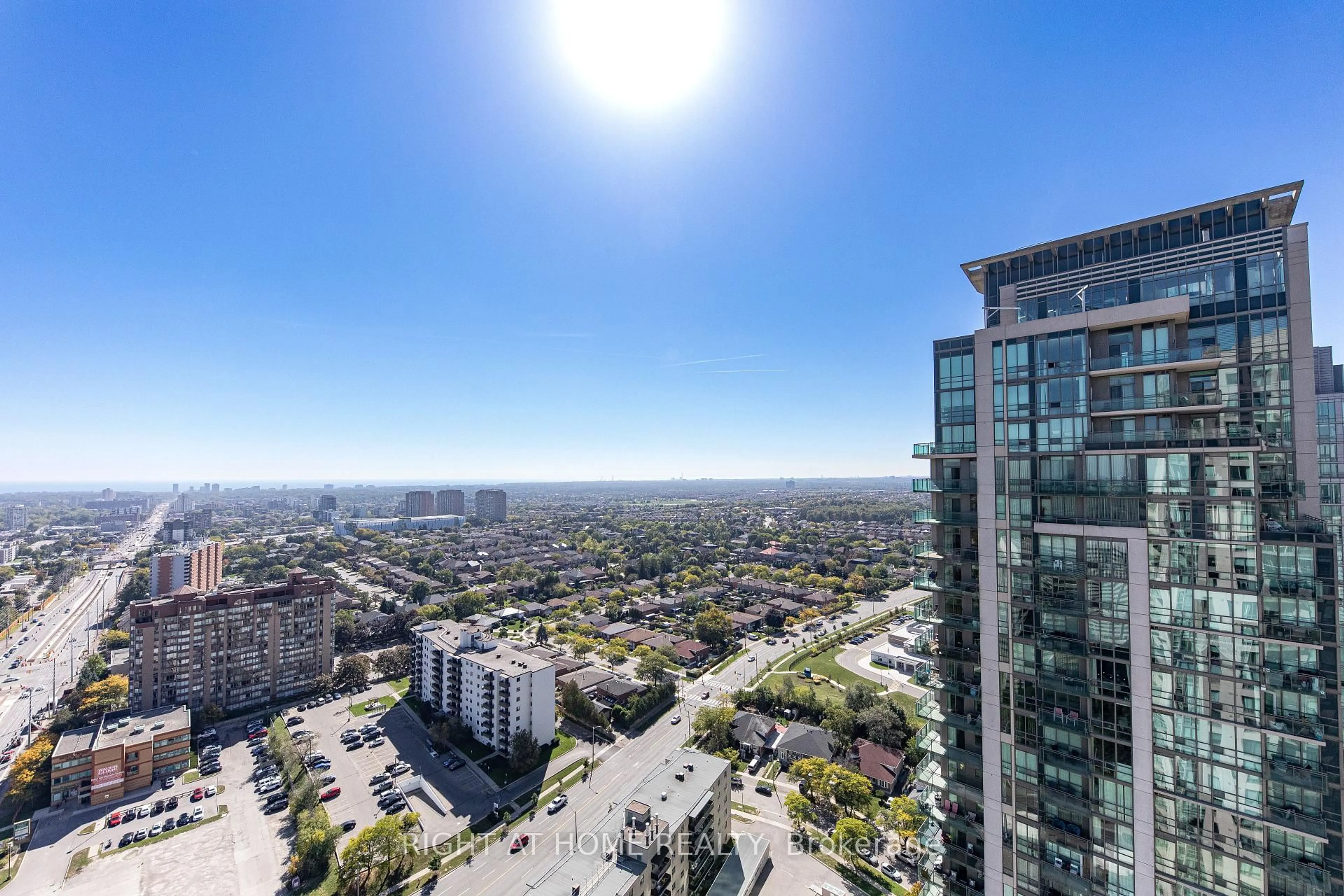 A pic from outside/outdoor area/front of a property/back of a property/a pic from drone, city buildings view from balcony for 3504 Hurontario St #3503, Mississauga Ontario L5B 0B9