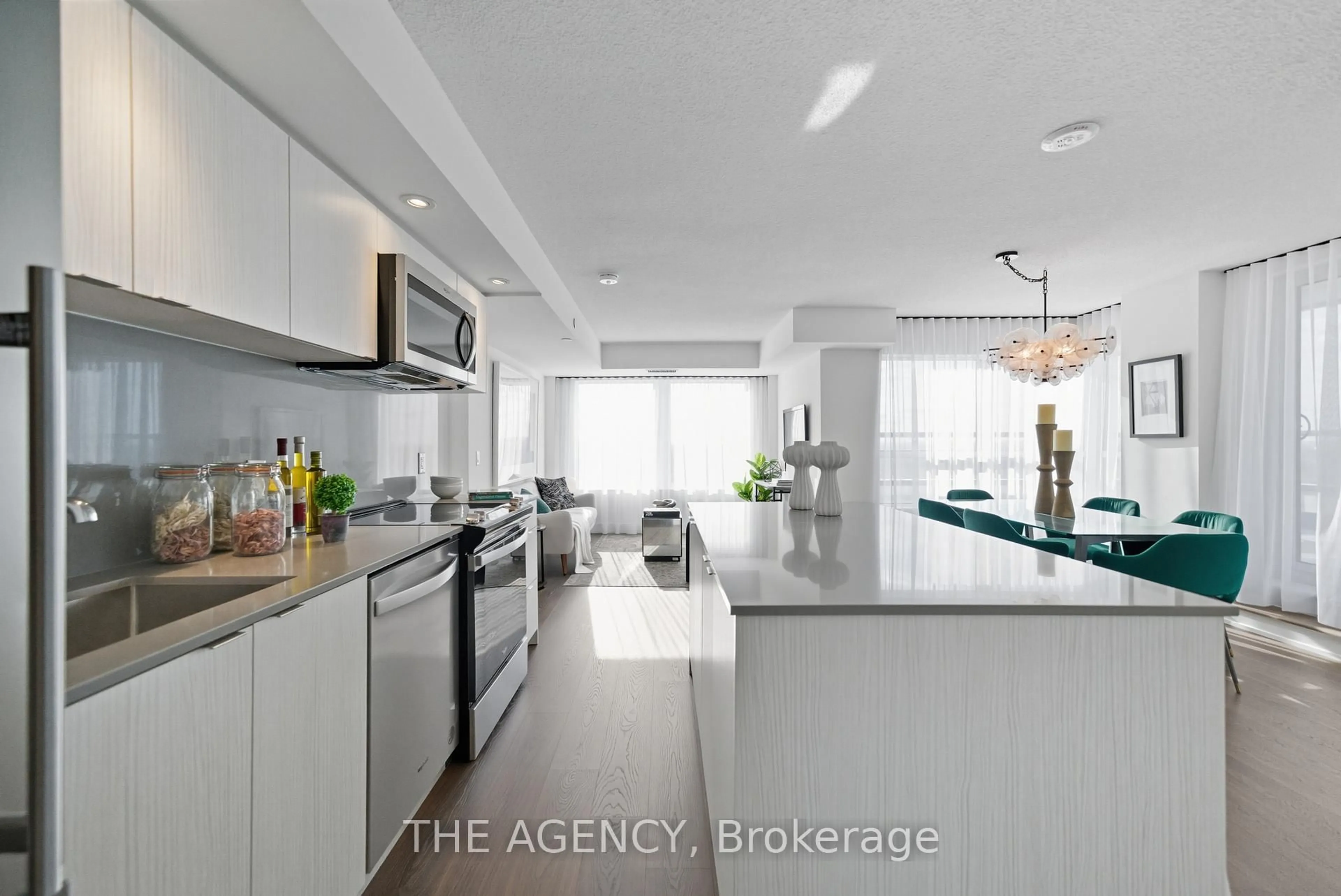 Open concept kitchen, ceramic/tile floor for 10 Eva Rd #2104, Toronto Ontario M9C 0B3