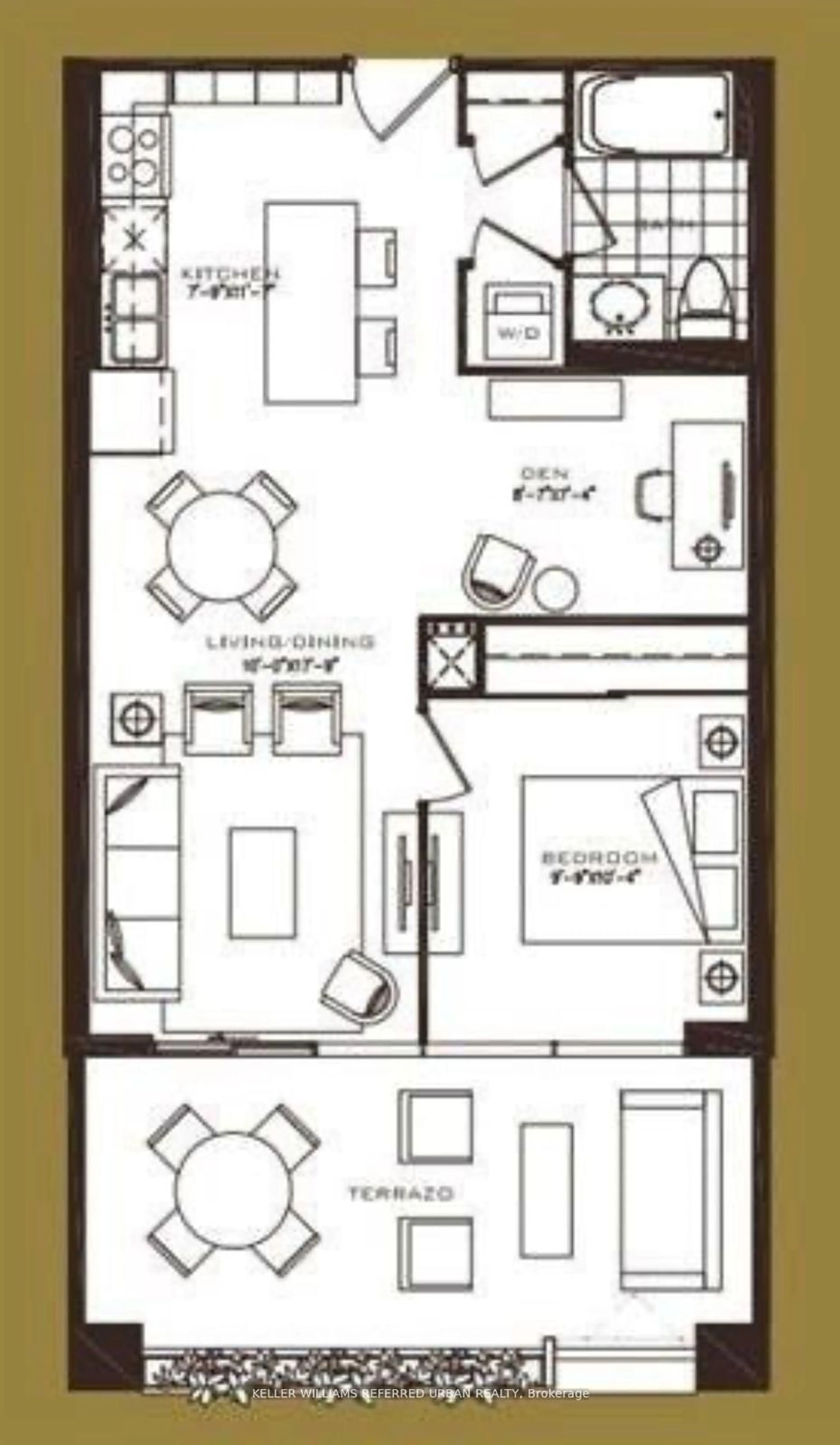 Floor plan for 36 Via Bagnato St #743, Toronto Ontario M6A 0B7