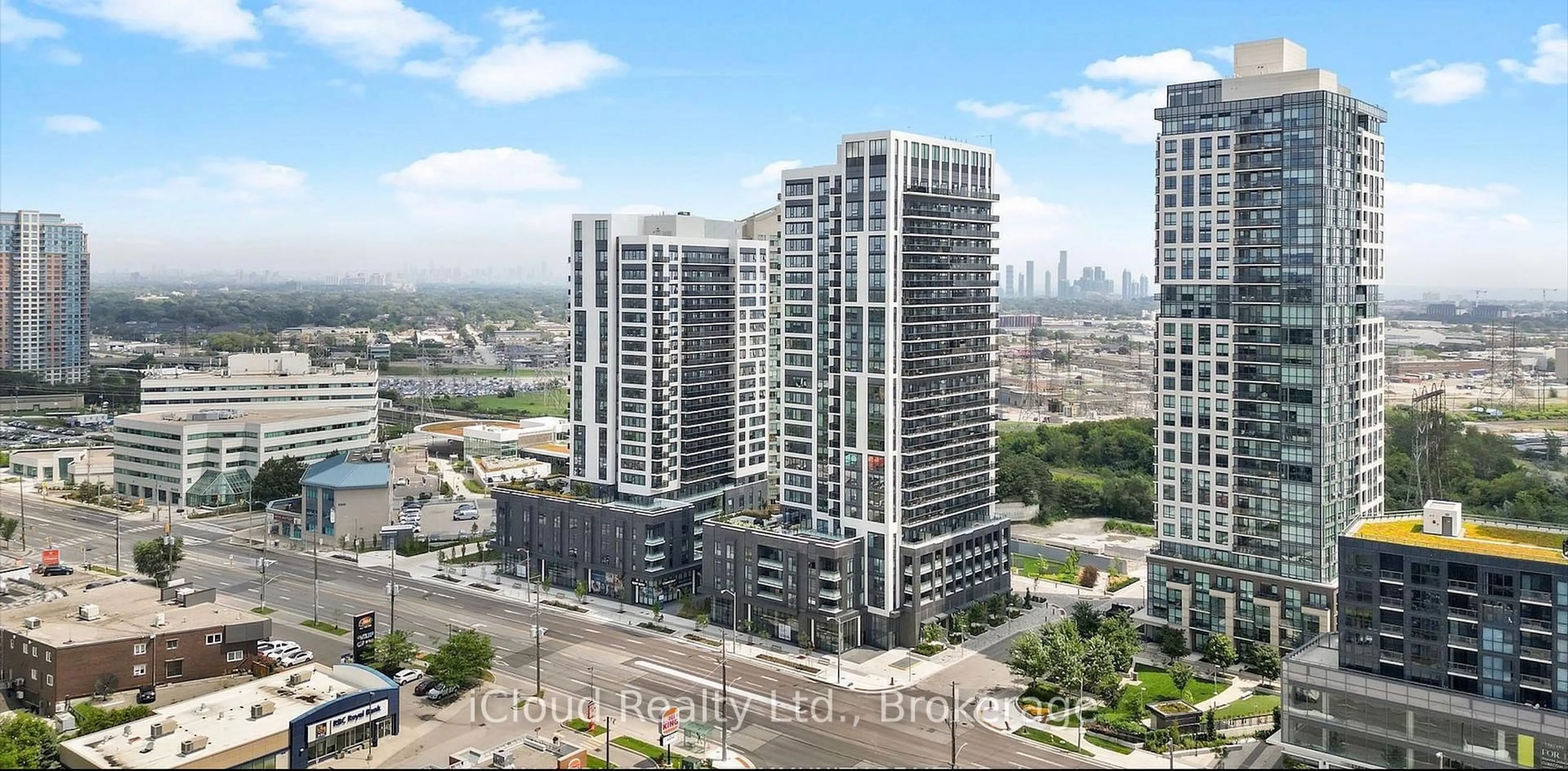 A pic from outside/outdoor area/front of a property/back of a property/a pic from drone, city buildings view from balcony for 30 Samuel Wood Way #1201, Toronto Ontario M9B 0C9