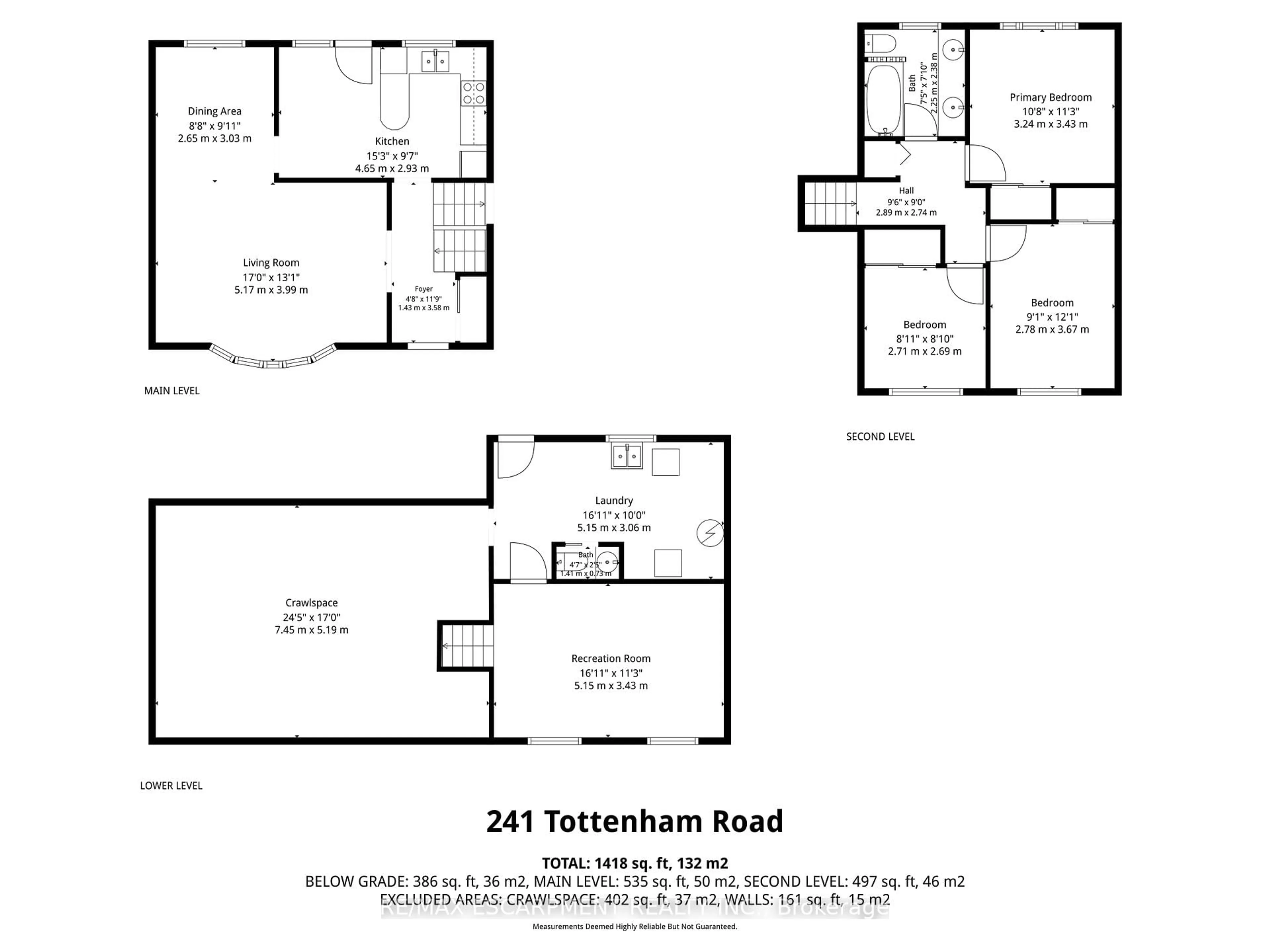 Floor plan for 241 TOTTENHAM Rd, Burlington Ontario L7L 4G5
