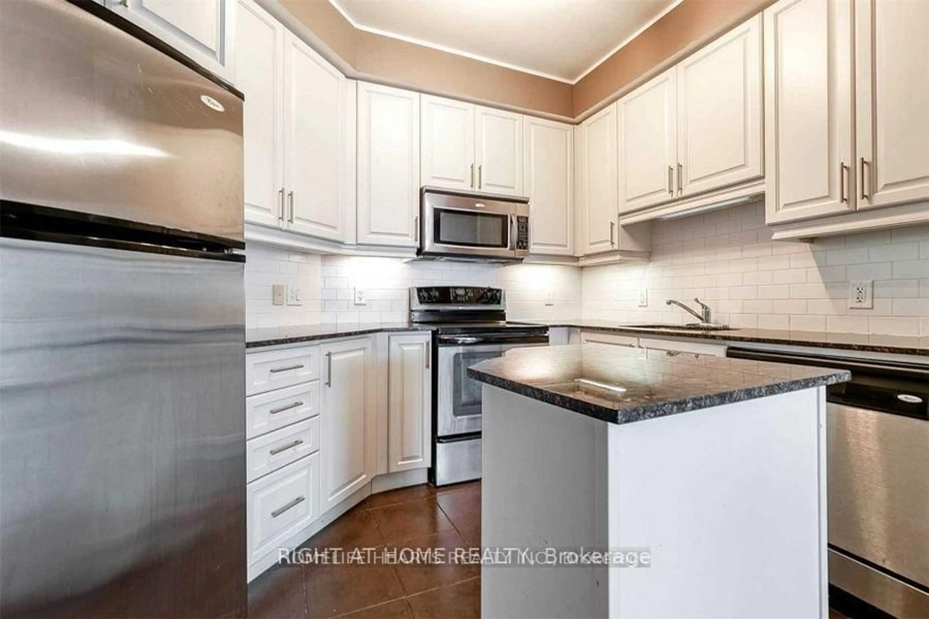 Standard kitchen, wood/laminate floor for 80 Absolute Ave #706, Mississauga Ontario L4Z 0A5