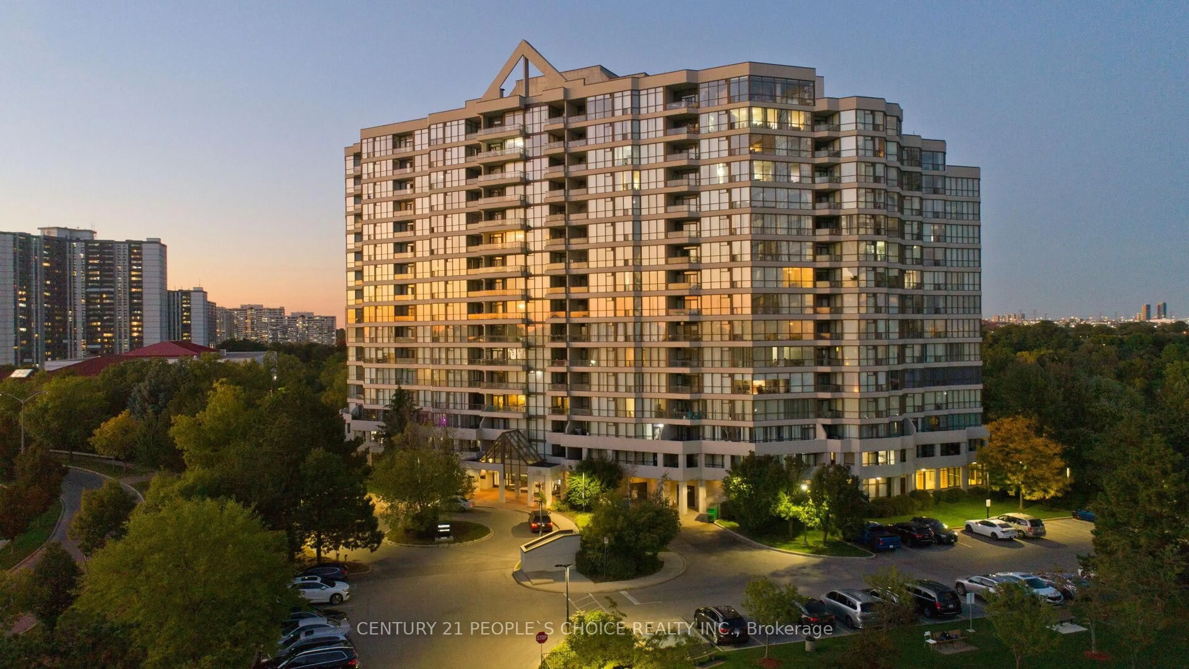A pic from outside/outdoor area/front of a property/back of a property/a pic from drone, city buildings view from balcony for 1 Rowntree Rd #1408, Toronto Ontario M9V 5G7