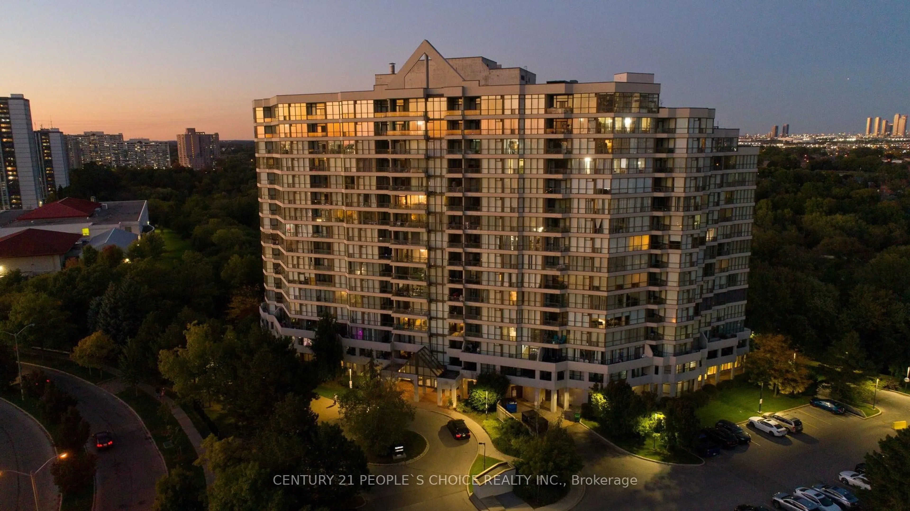 A pic from outside/outdoor area/front of a property/back of a property/a pic from drone, city buildings view from balcony for 1 Rowntree Rd #1408, Toronto Ontario M9V 5G7