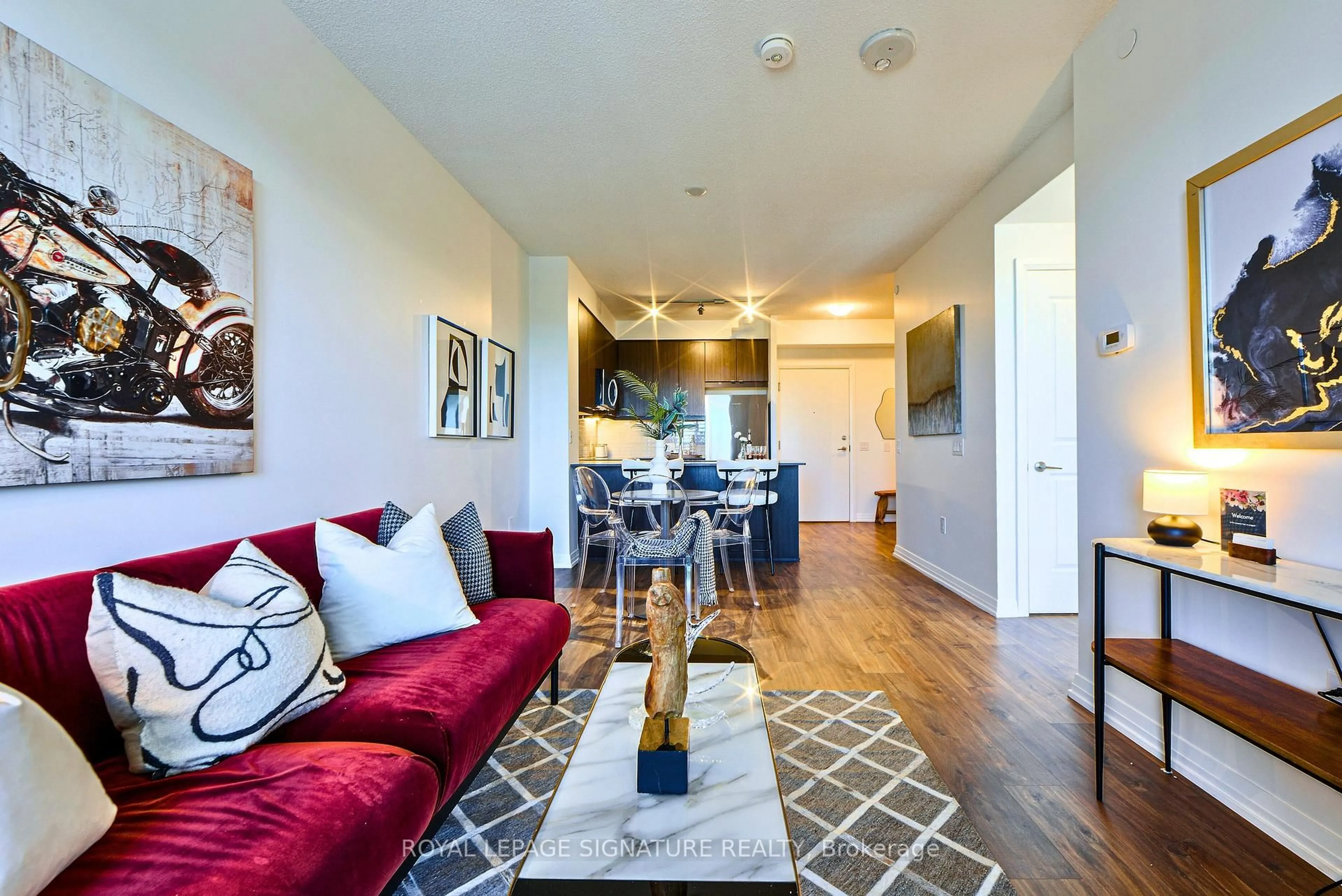 Living room with furniture, unknown for 50 Thomas Riley Rd #714, Toronto Ontario M9B 0C5