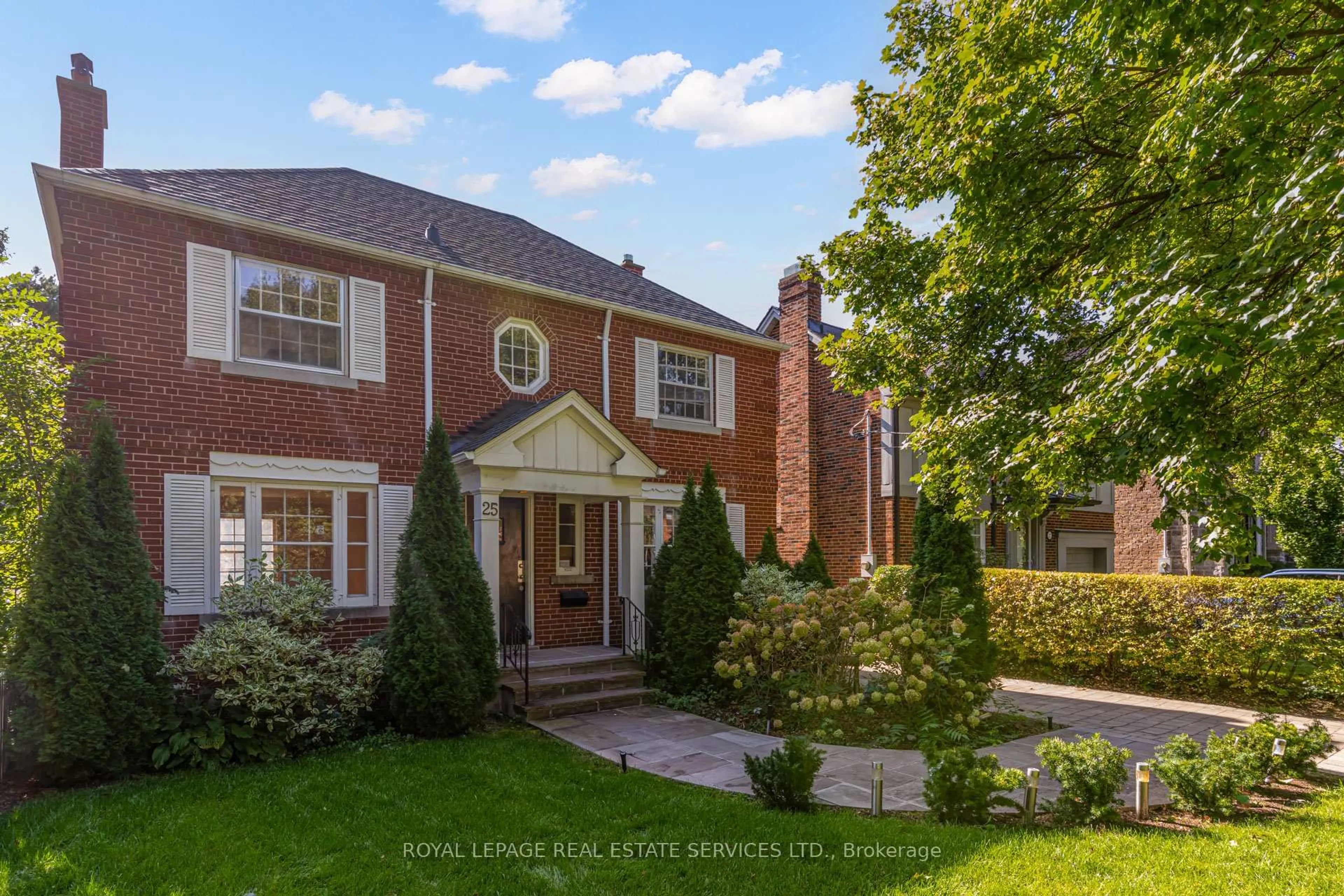 Home with brick exterior material, street for 25 Ashton Manr, Toronto Ontario M8Y 2N6