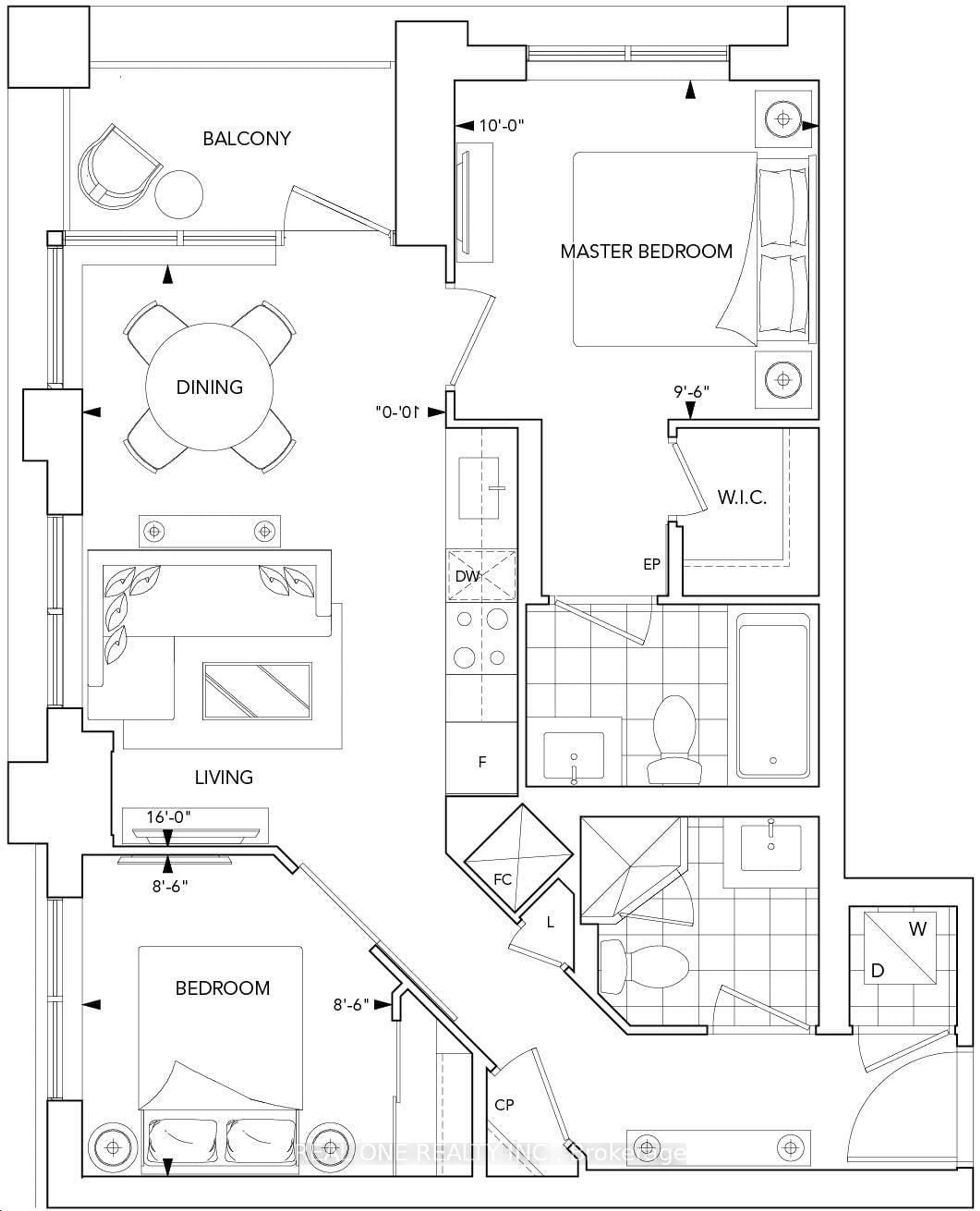 Floor plan for 9 Mabelle Ave #616, Toronto Ontario M9A 0E1