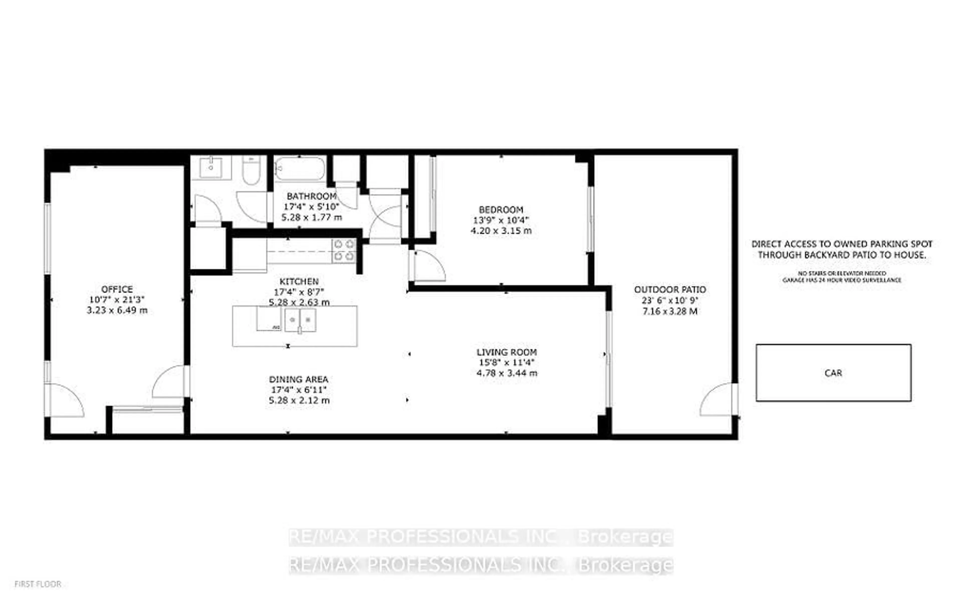 Floor plan for 3400 Lake Shore Blvd #104, Toronto Ontario M8W 4Z9
