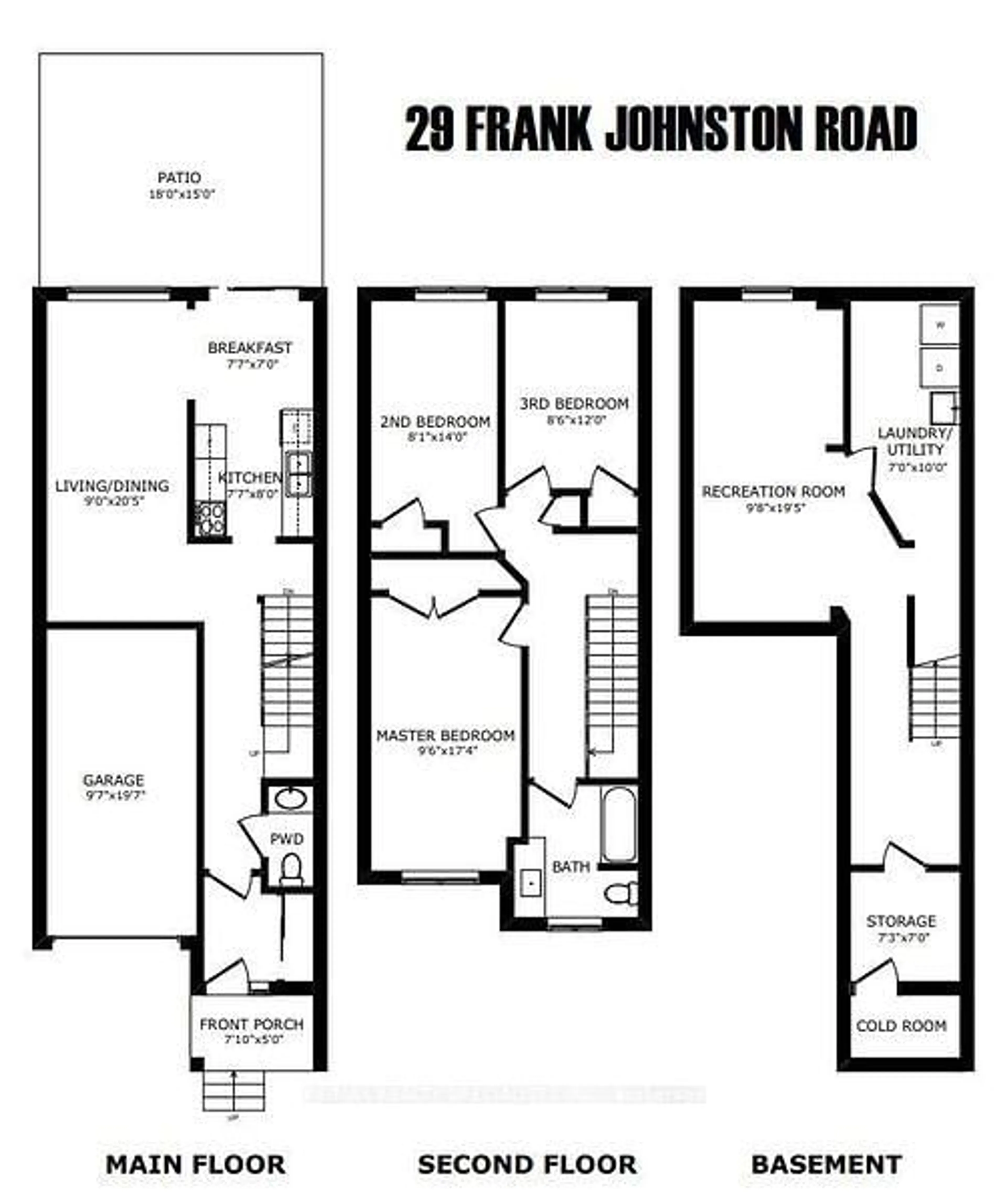 Floor plan for 29 Frank Johnston Rd, Caledon Ontario L7E 2L5