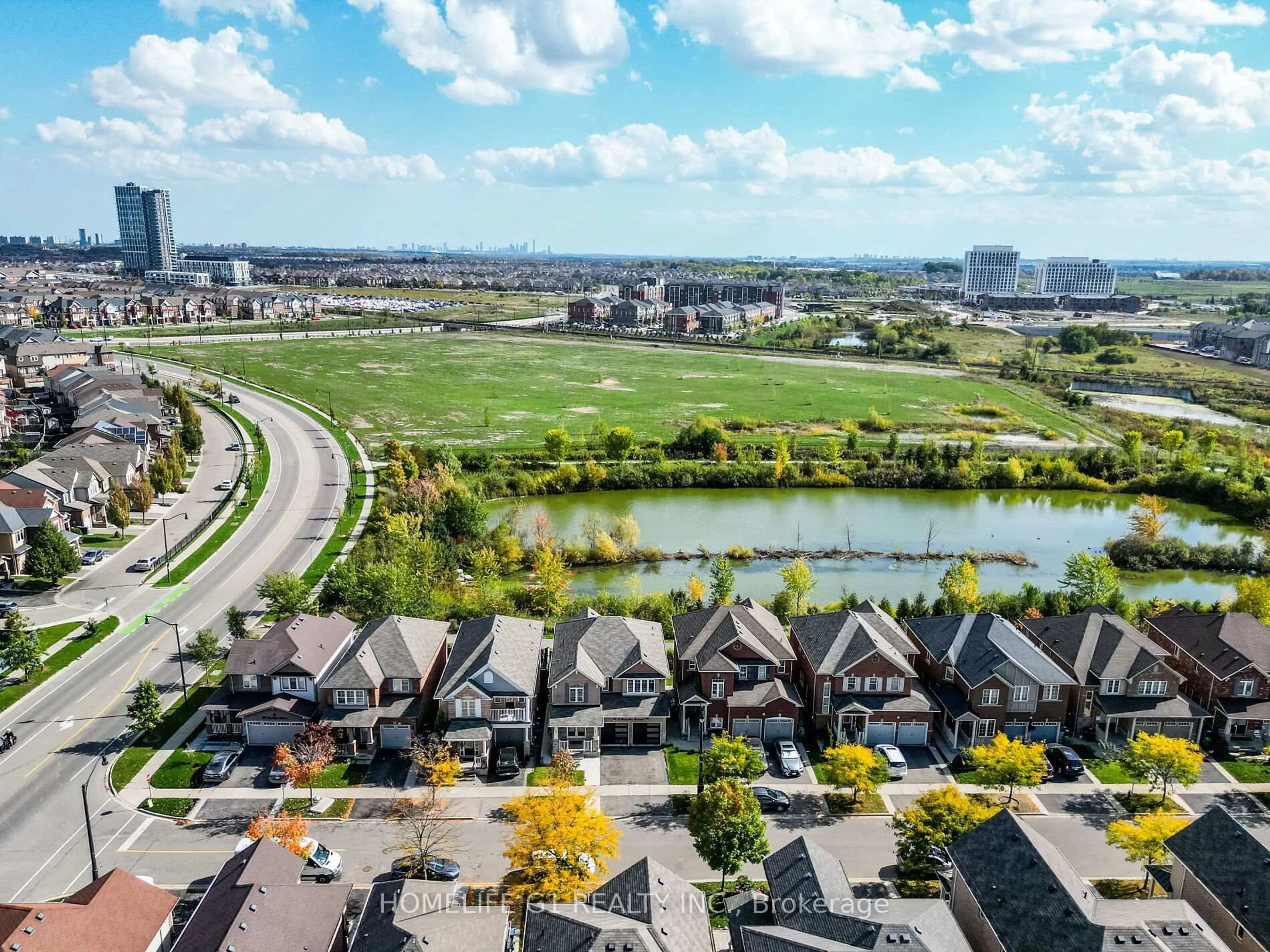 A pic from outside/outdoor area/front of a property/back of a property/a pic from drone, water/lake/river/ocean view for 8 Locomotive Cres, Brampton Ontario L7A 0T7