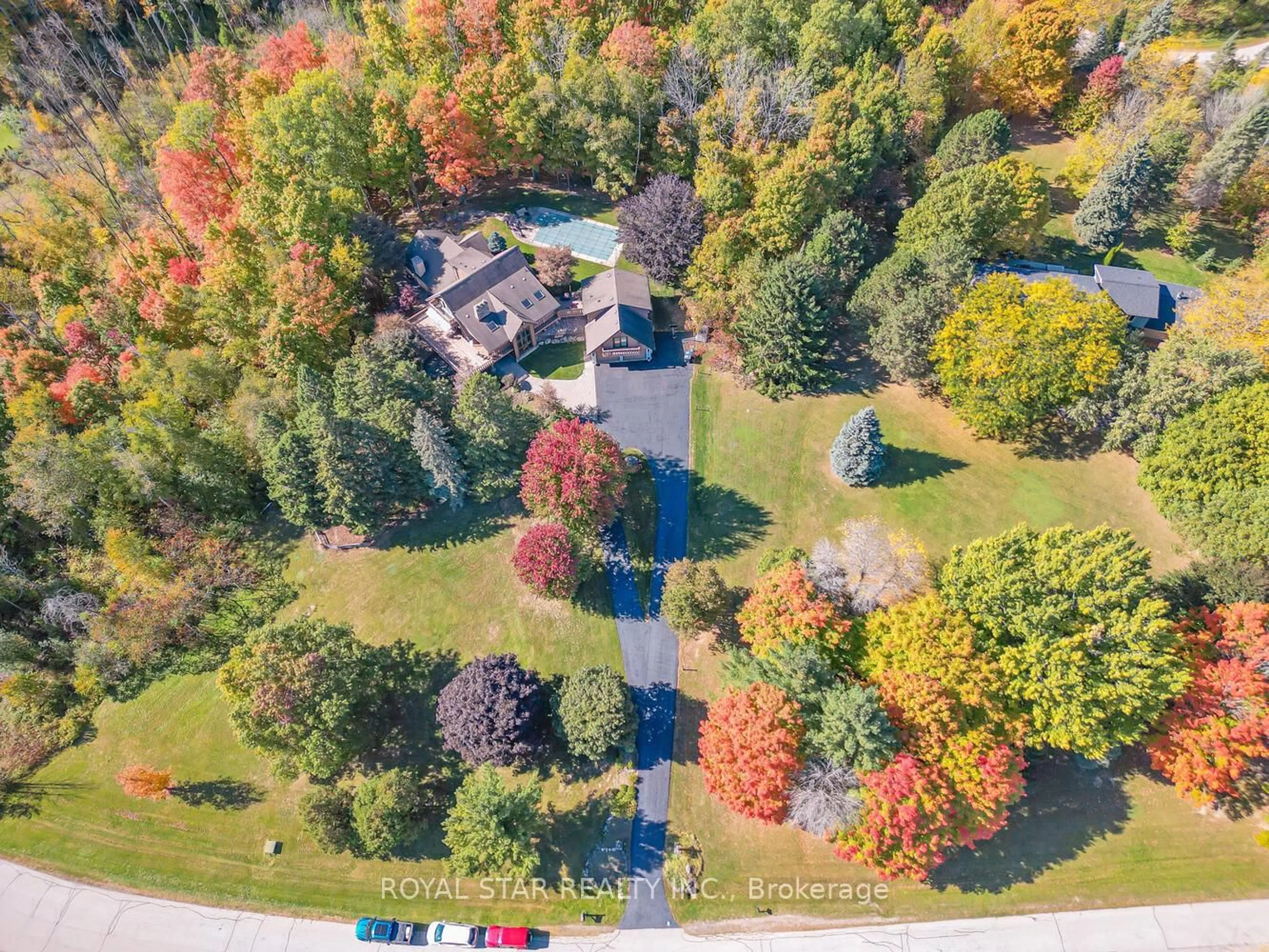 A pic from outside/outdoor area/front of a property/back of a property/a pic from drone, forest/trees view for 29 Cedar Dr, Caledon Ontario L7K 1H5