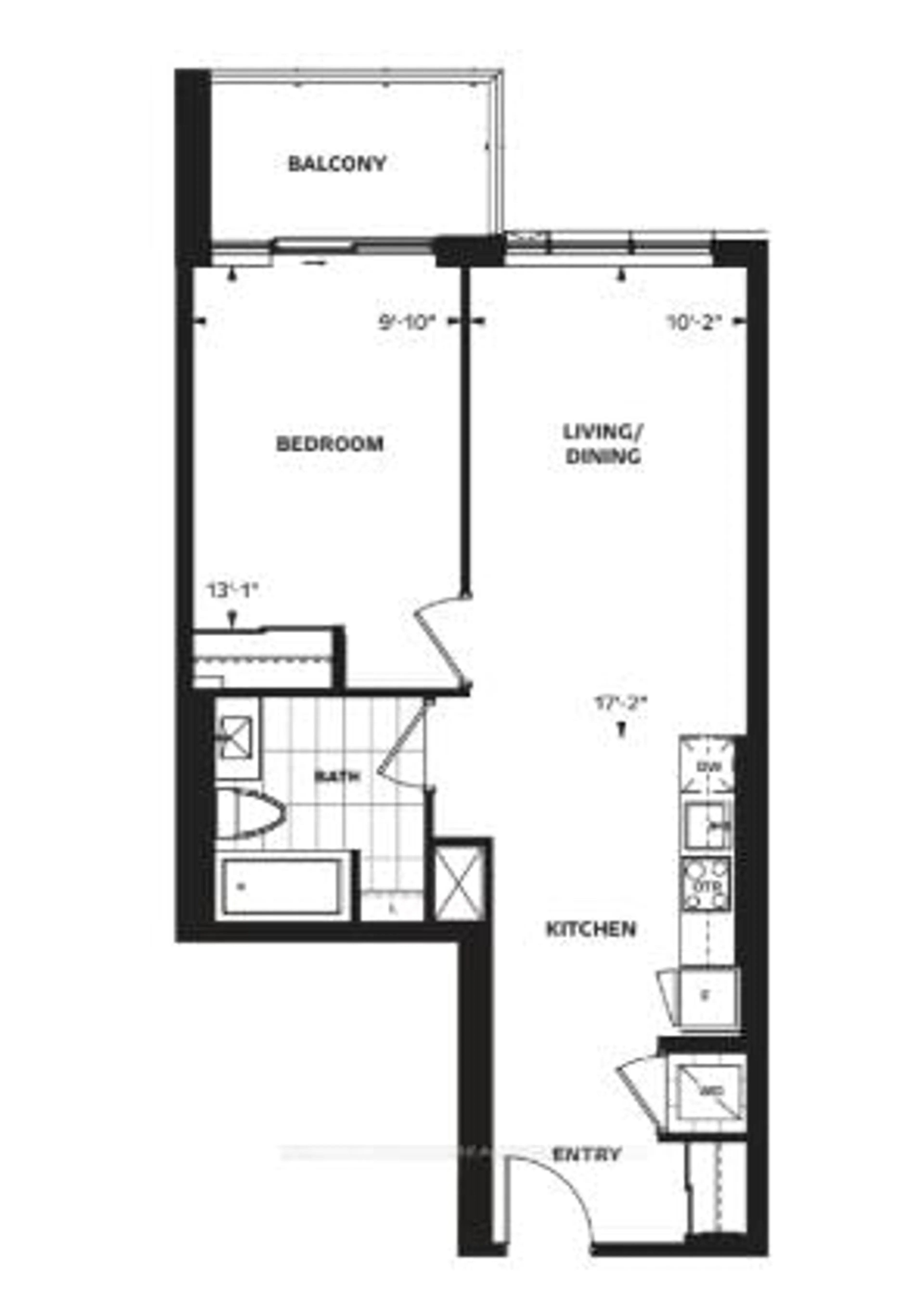 Floor plan for 2485 Eglinton Ave #808, Mississauga Ontario L5M 2T1