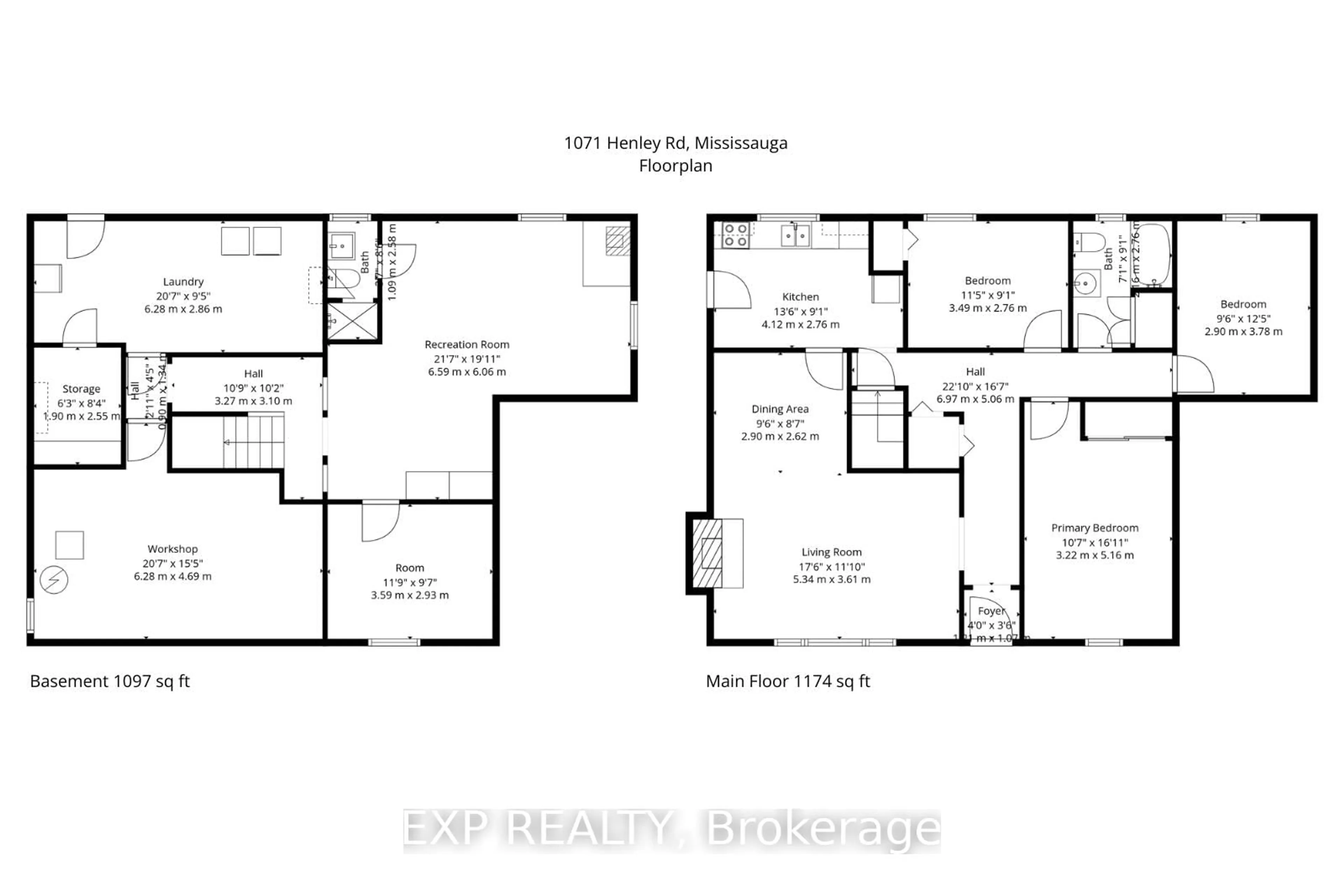 Floor plan for 1071 Henley Rd, Mississauga Ontario L4Y 1C8