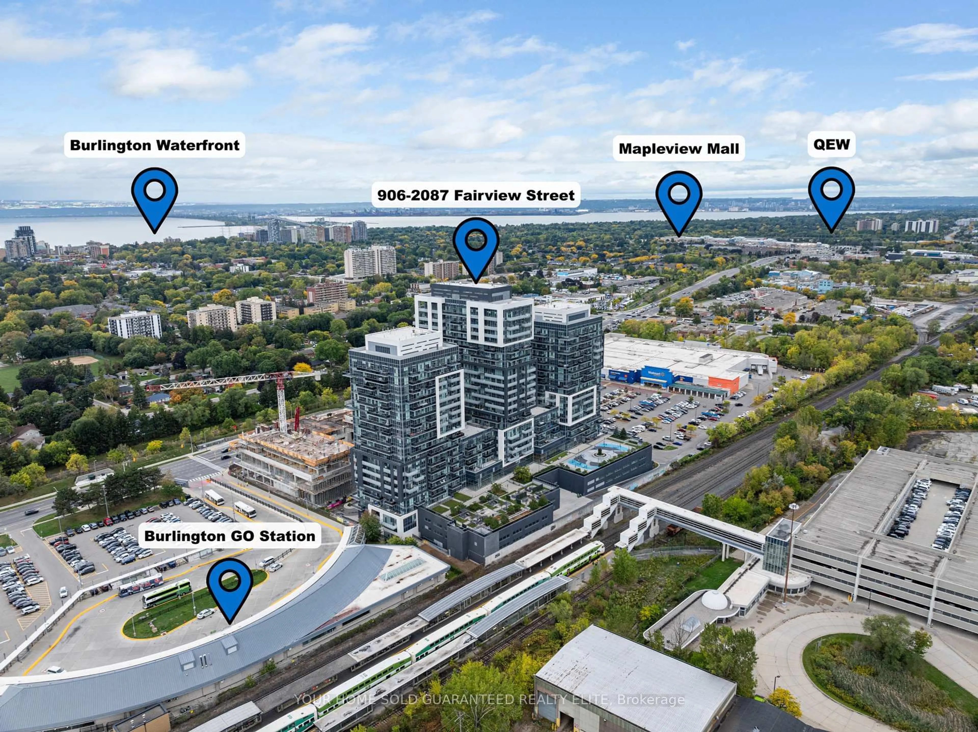 Picture of a map for 2087 Fairview St #906, Burlington Ontario L7R 0E5