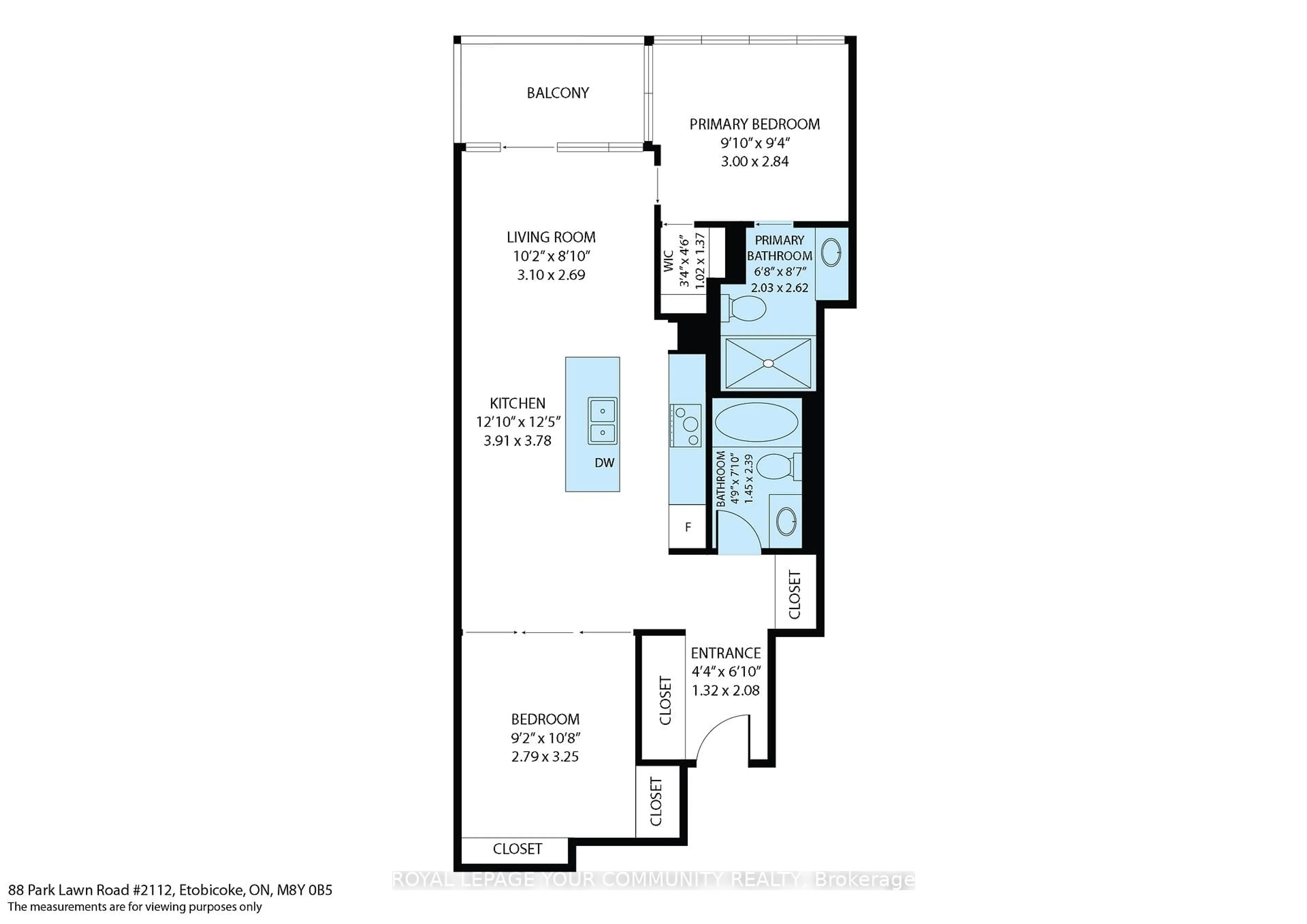 Floor plan for 88 Park Lawn Rd #2112, Toronto Ontario M8Y 0B6