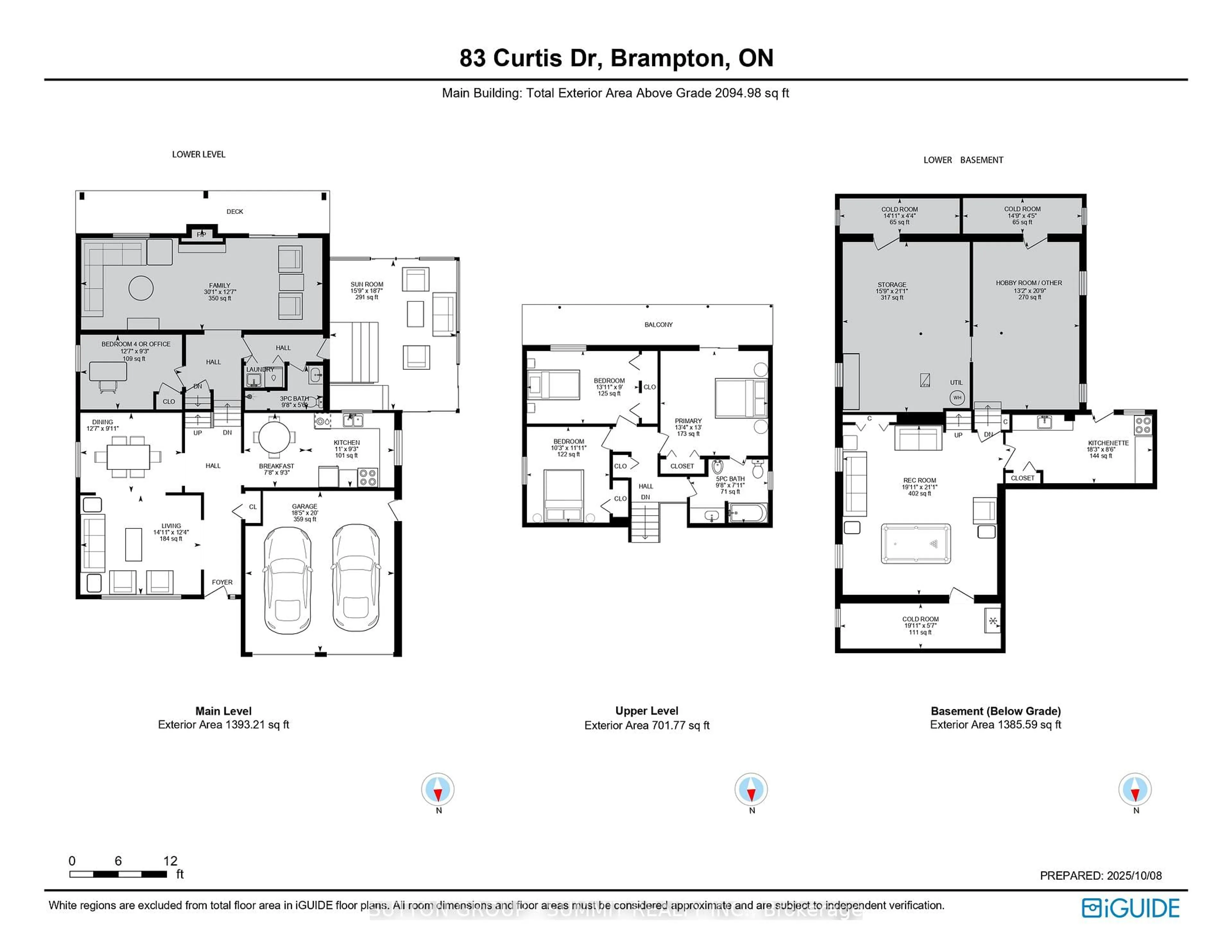 Floor plan for 83 CURTIS Dr, Brampton Ontario L6Y 2J6