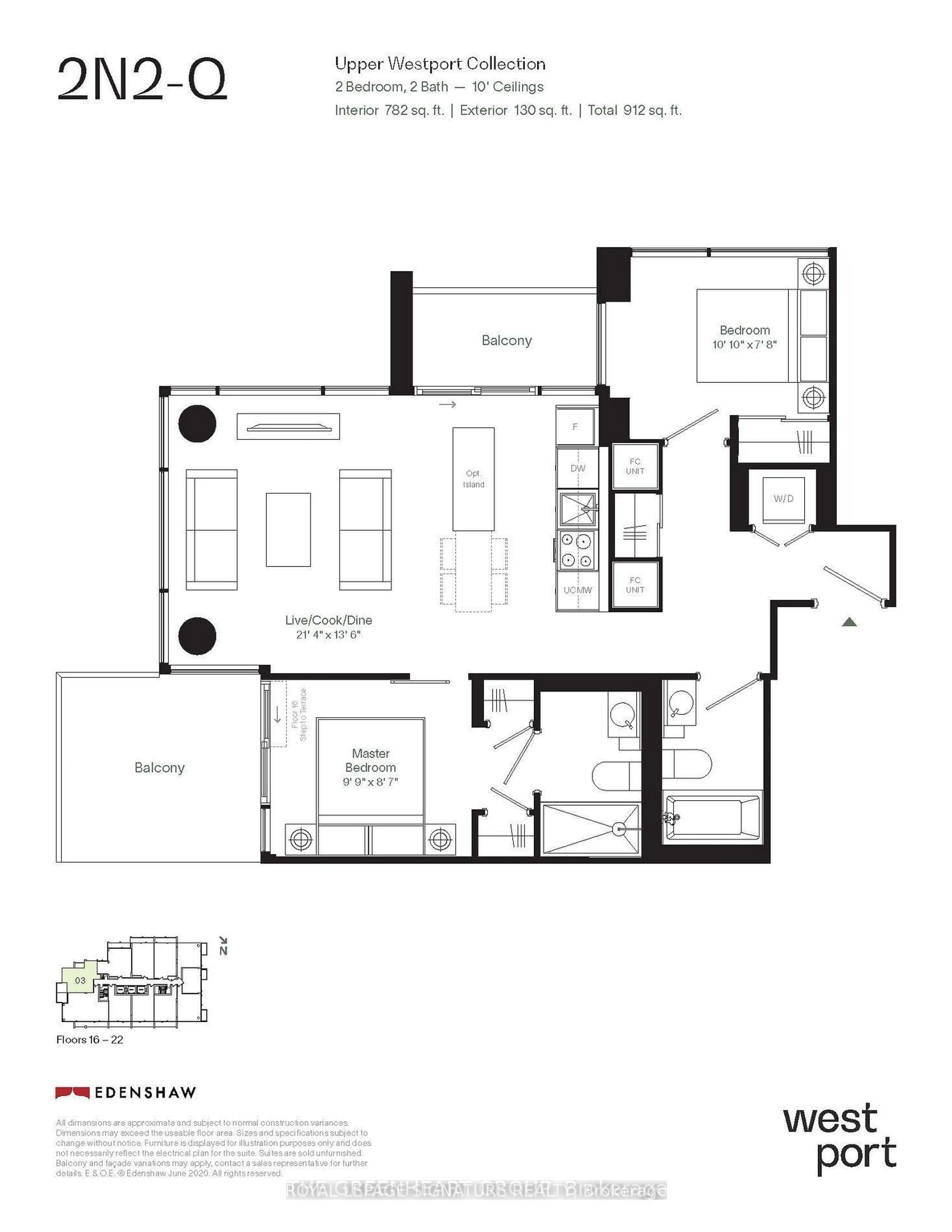 Floor plan for 28 Ann St #1803, Mississauga Ontario L5G 0E1